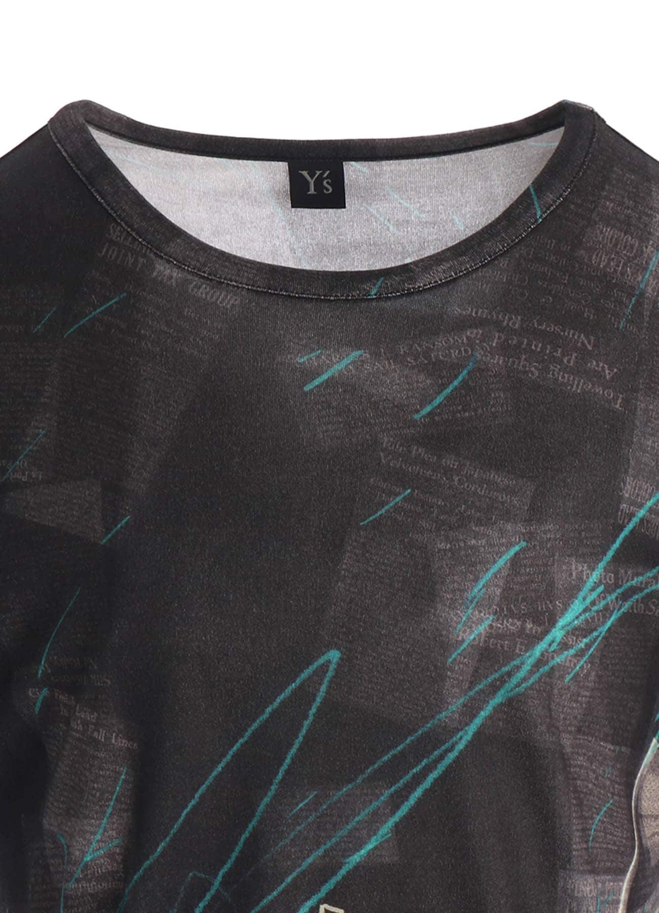 CELLULOSE NEWSPAPER PRINT SHORT SLEEVE TEE