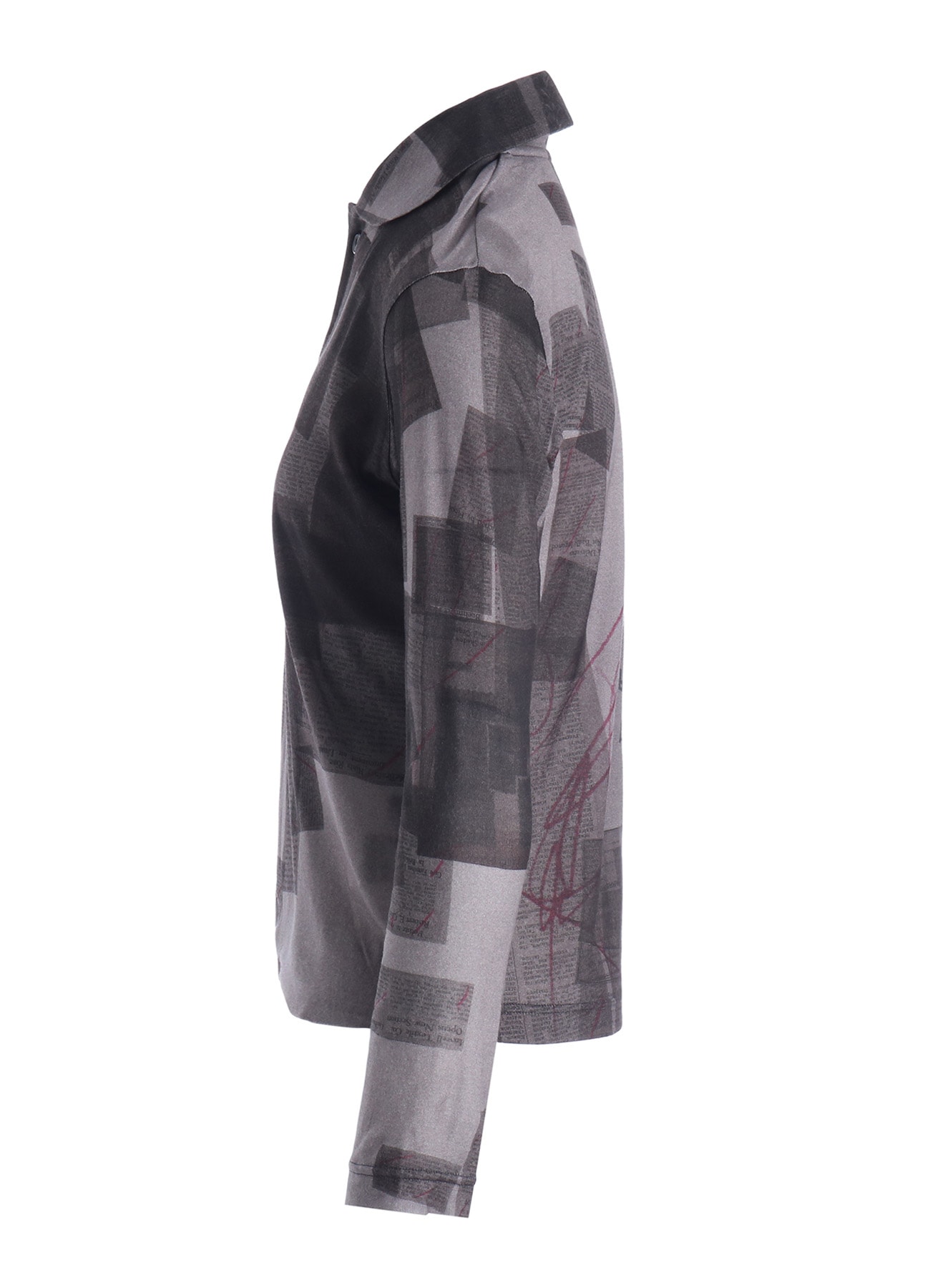 CELLULOSE NEWSPAPER PRINT CARDIGAN