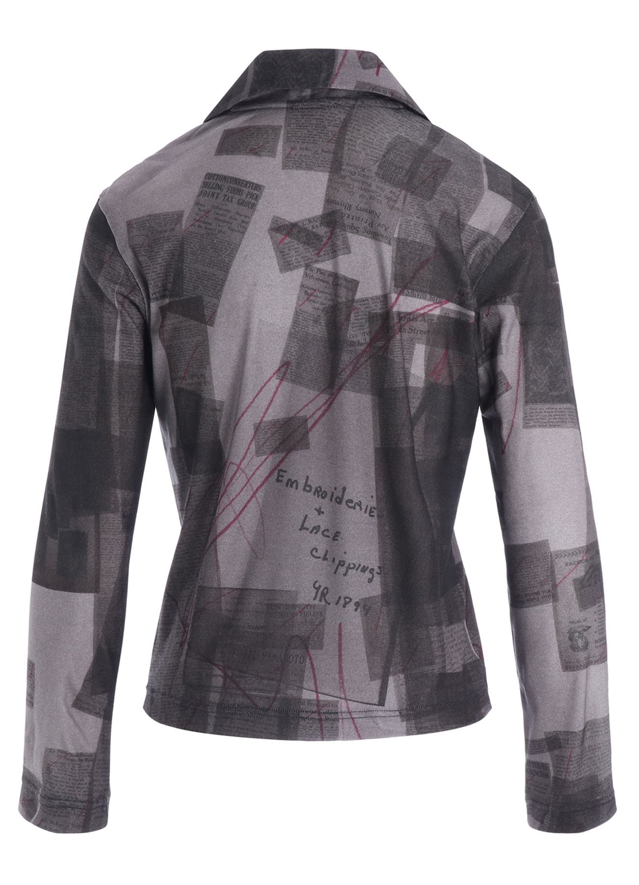CELLULOSE NEWSPAPER PRINT CARDIGAN