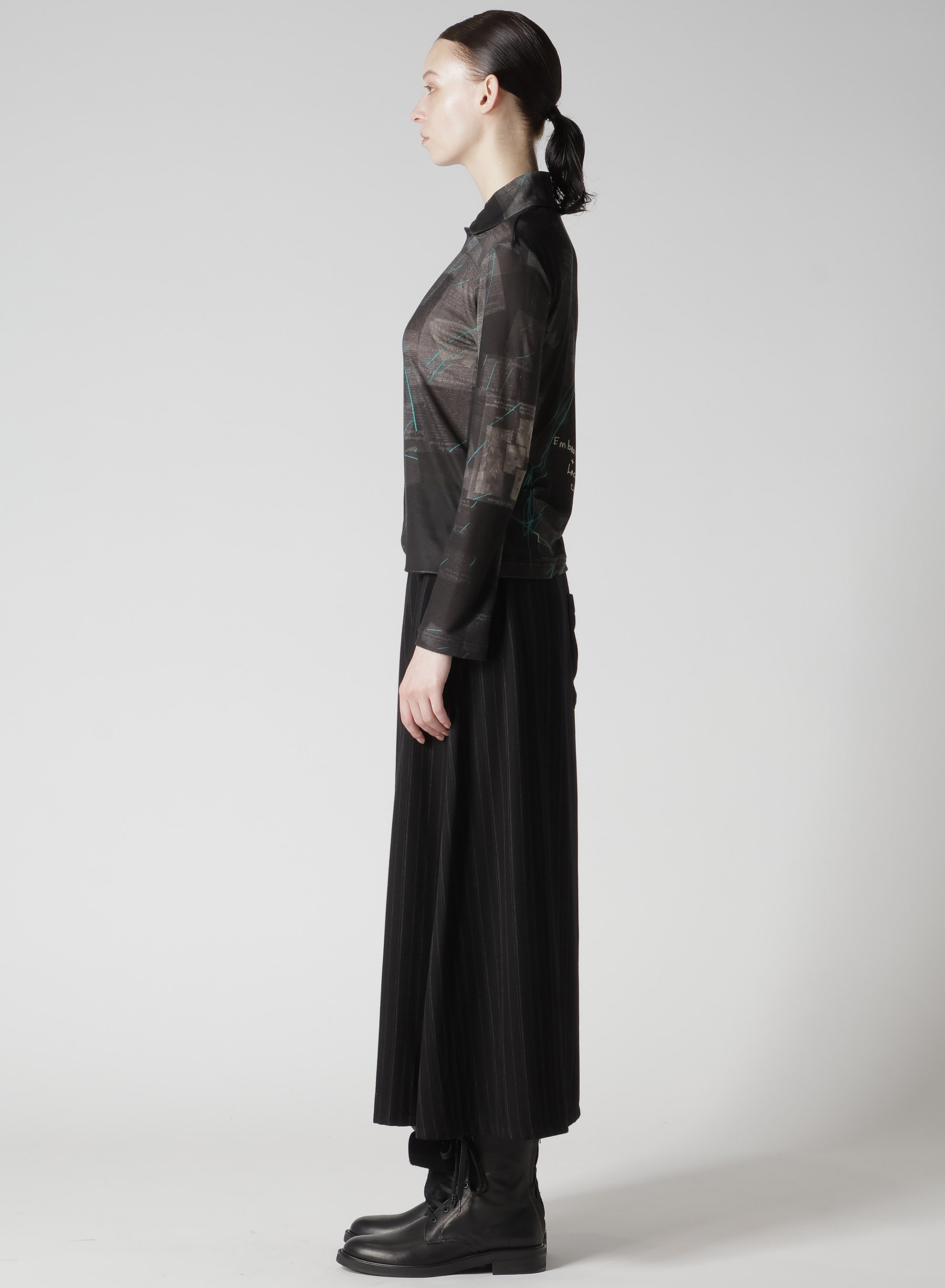 CELLULOSE NEWSPAPER PRINT CARDIGAN