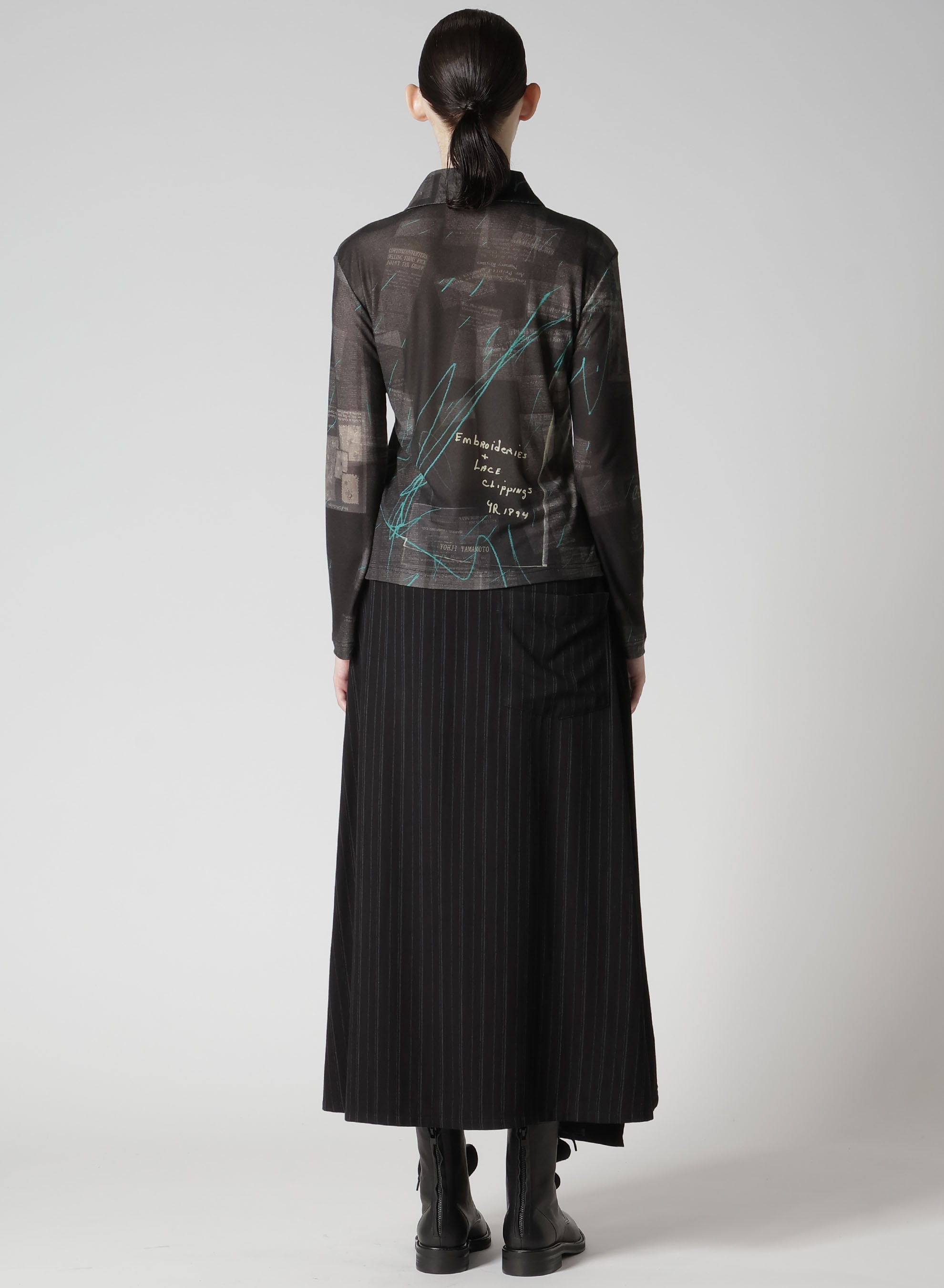 CELLULOSE NEWSPAPER PRINT CARDIGAN