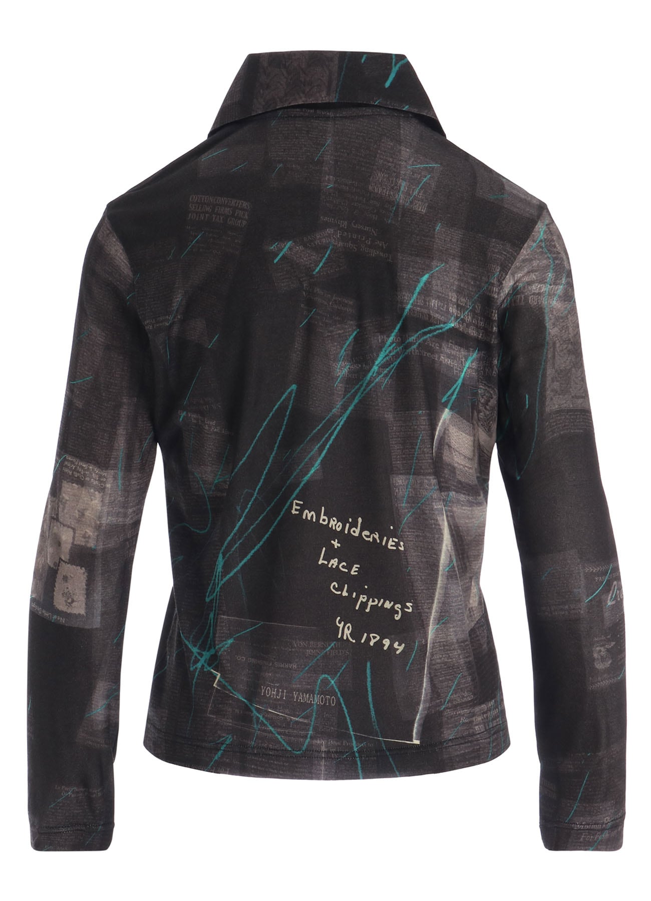 CELLULOSE NEWSPAPER PRINT CARDIGAN