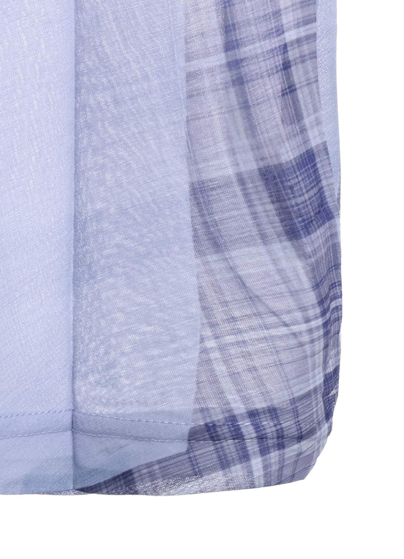 PLEATED PLAID PRINT SHORT SLEEVE TEE