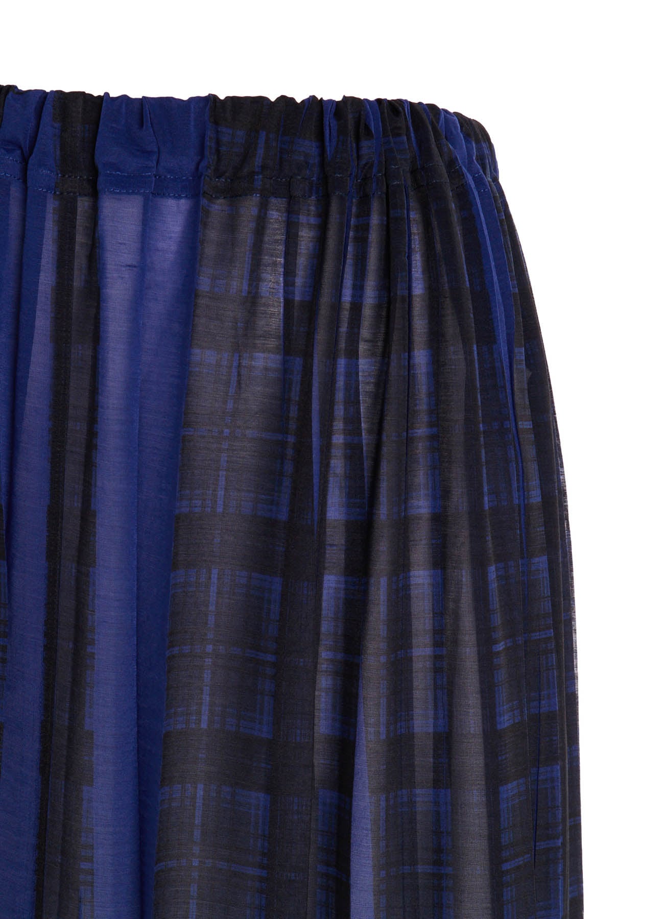 PLEATED PLAID PRINT ASYMMETRIC SKIRT