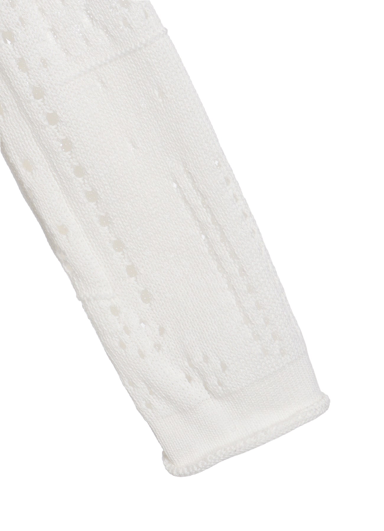 PATCHWORK LACE OFF-NECK CROPPED CARDIGAN