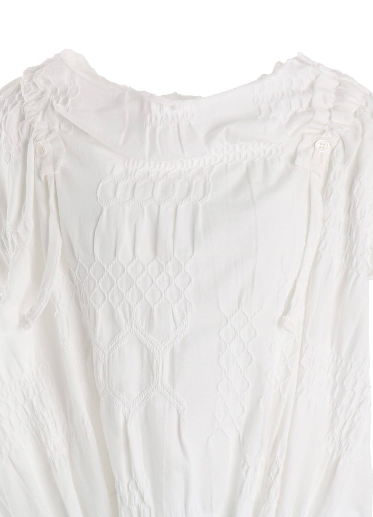 SMOCKING JQ GATHERED COLLAR PULLOVER