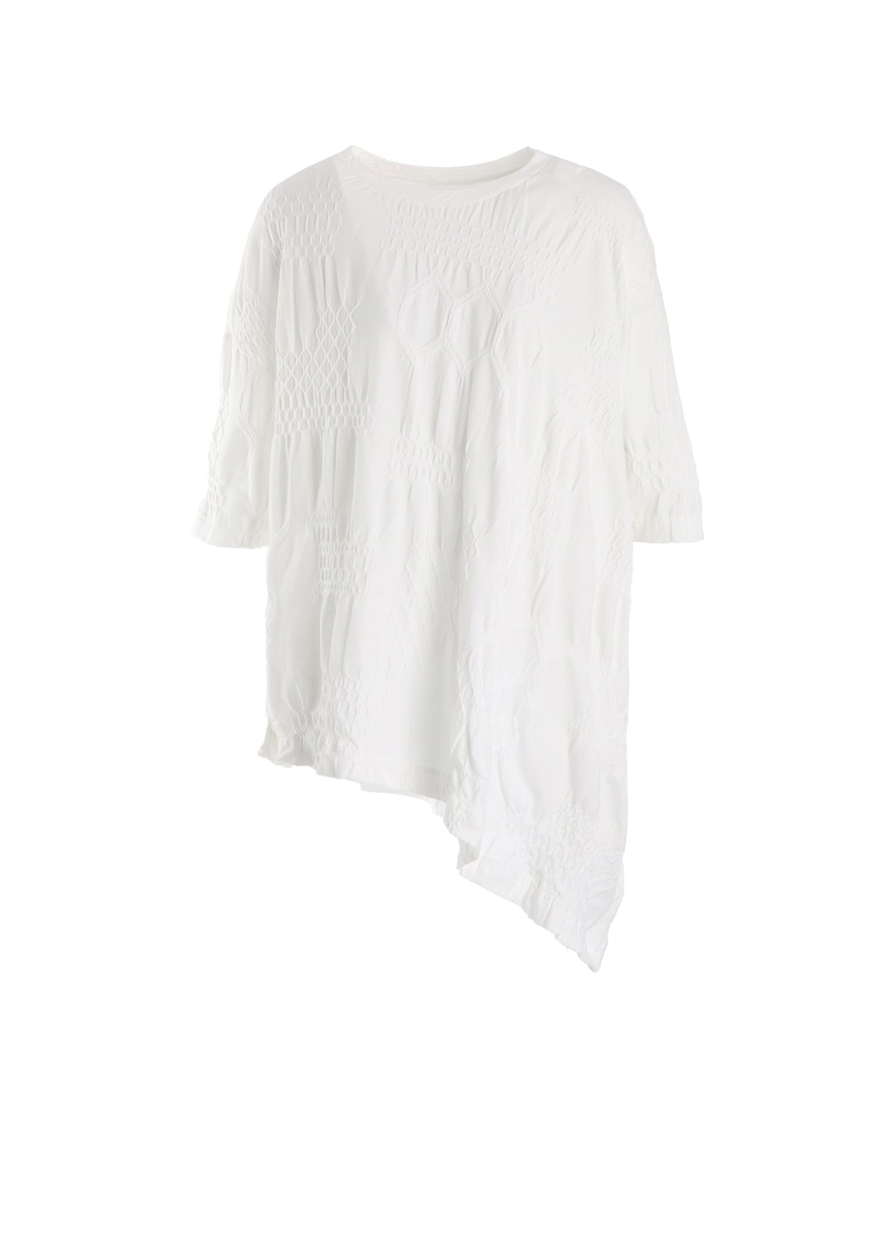 SMOCKING JQ ASYMMETRIC 3/4 SLEEVE TEE