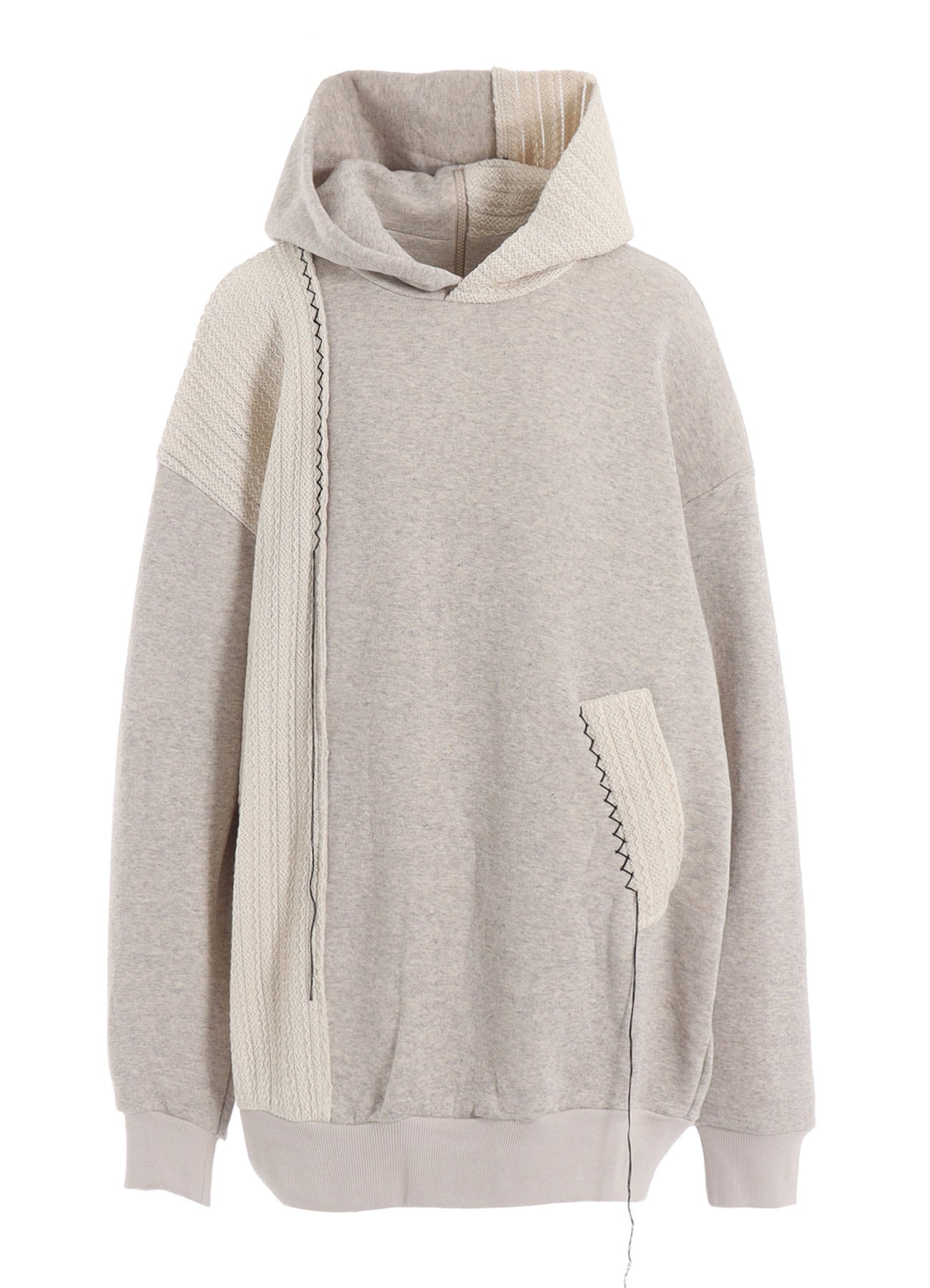 FRENCHTERRY HAND STITCH BACK ZIP PULLOVER