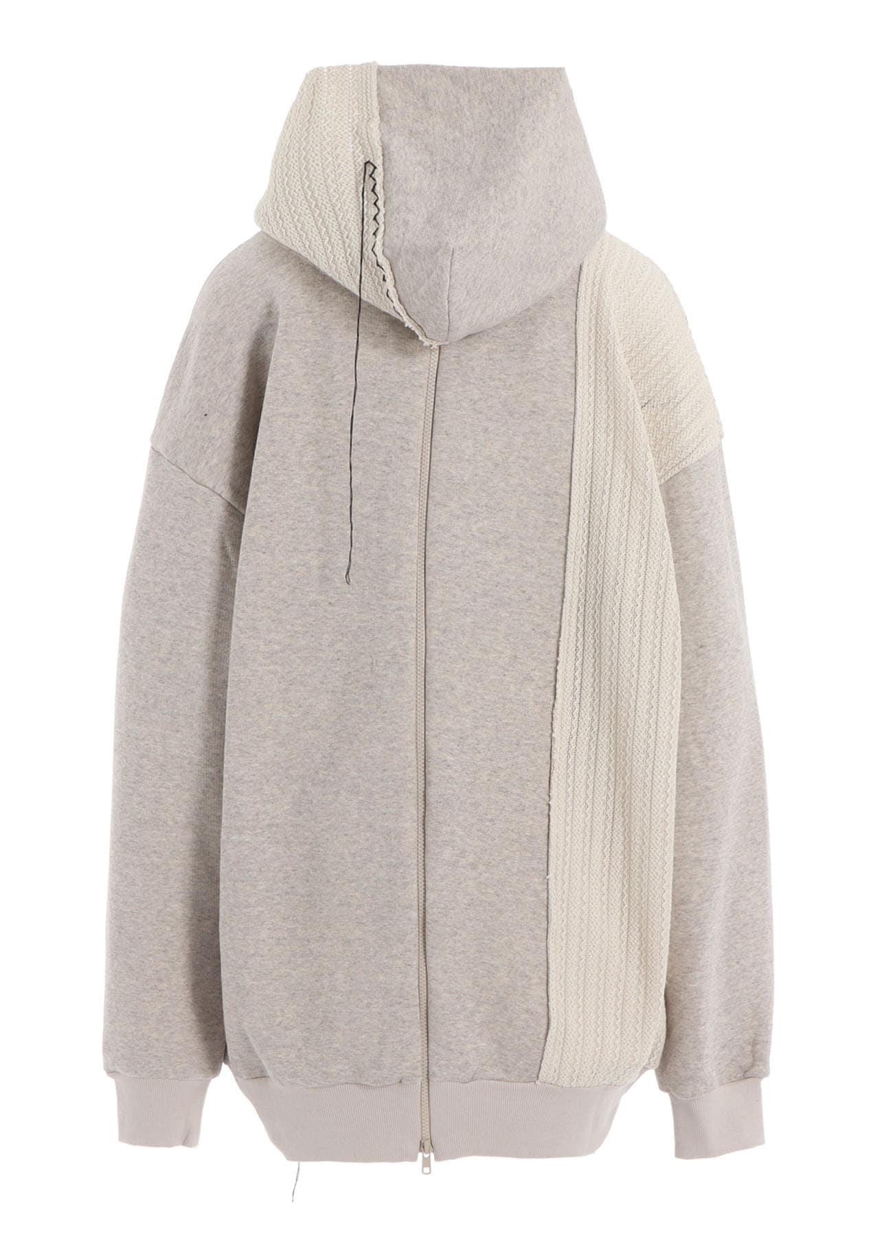FRENCHTERRY HAND STITCH BACK ZIP PULLOVER