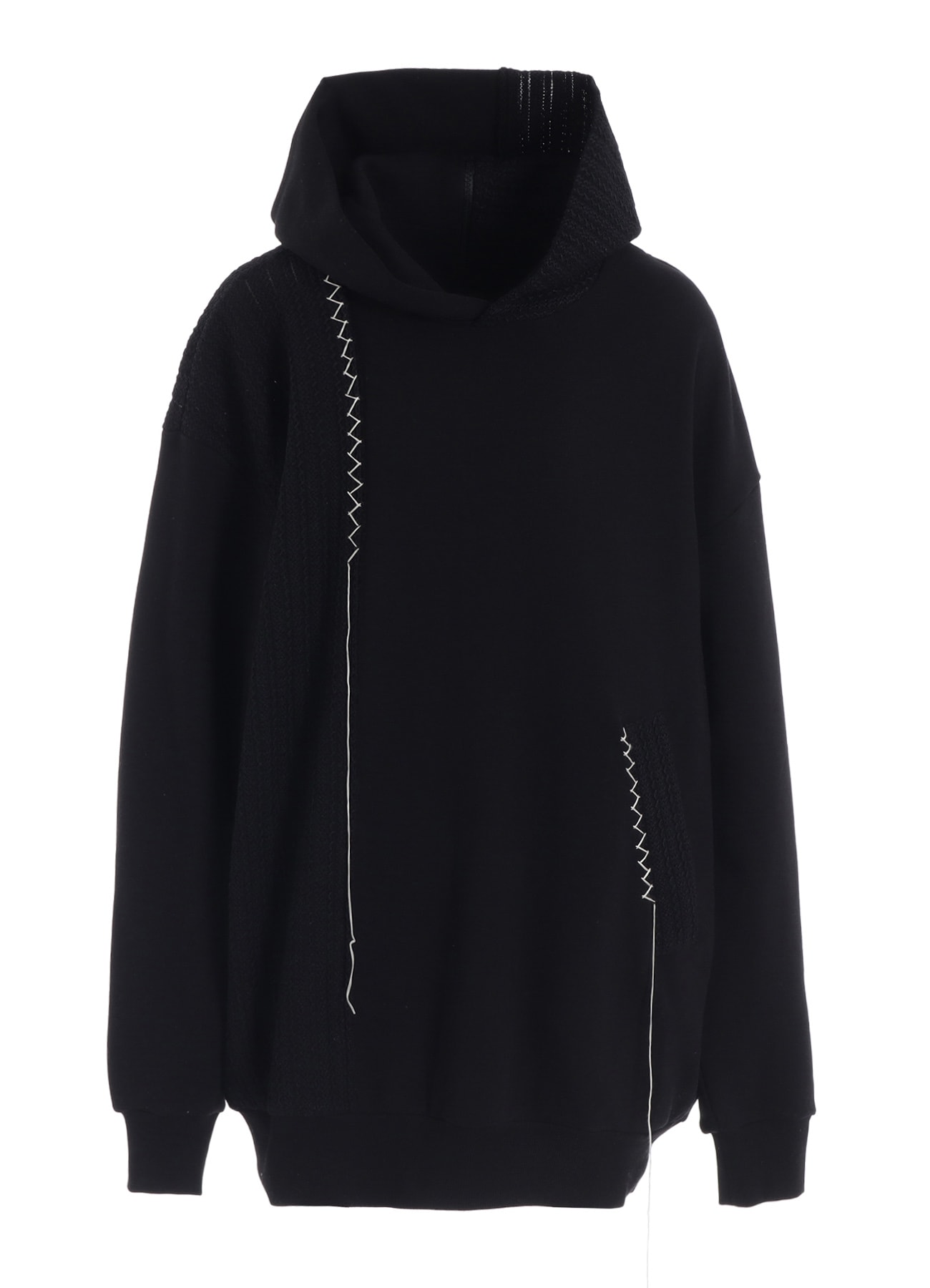 FRENCHTERRY HAND STITCH BACK ZIP PULLOVER