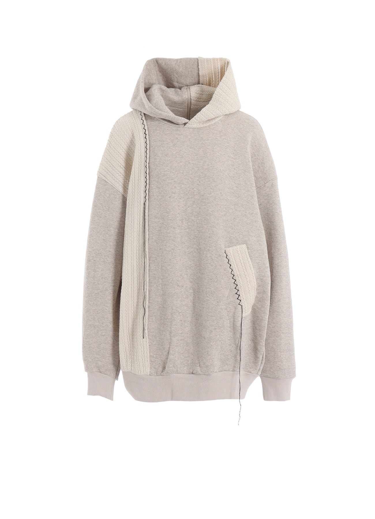 FRENCHTERRY HAND STITCH BACK ZIP PULLOVER