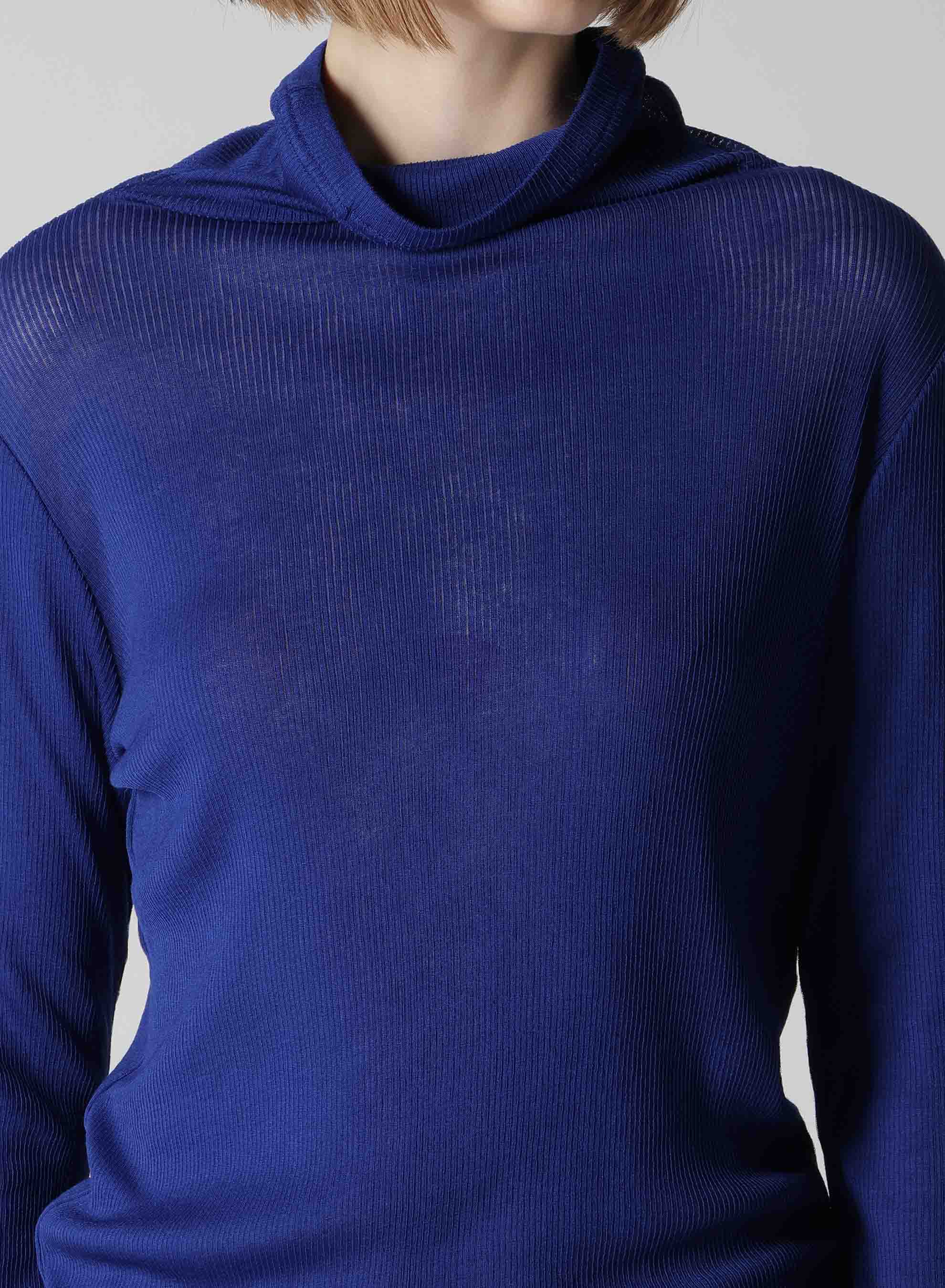 MERCERIZED RIB HIGH NECK LONG SLEEVE TEE