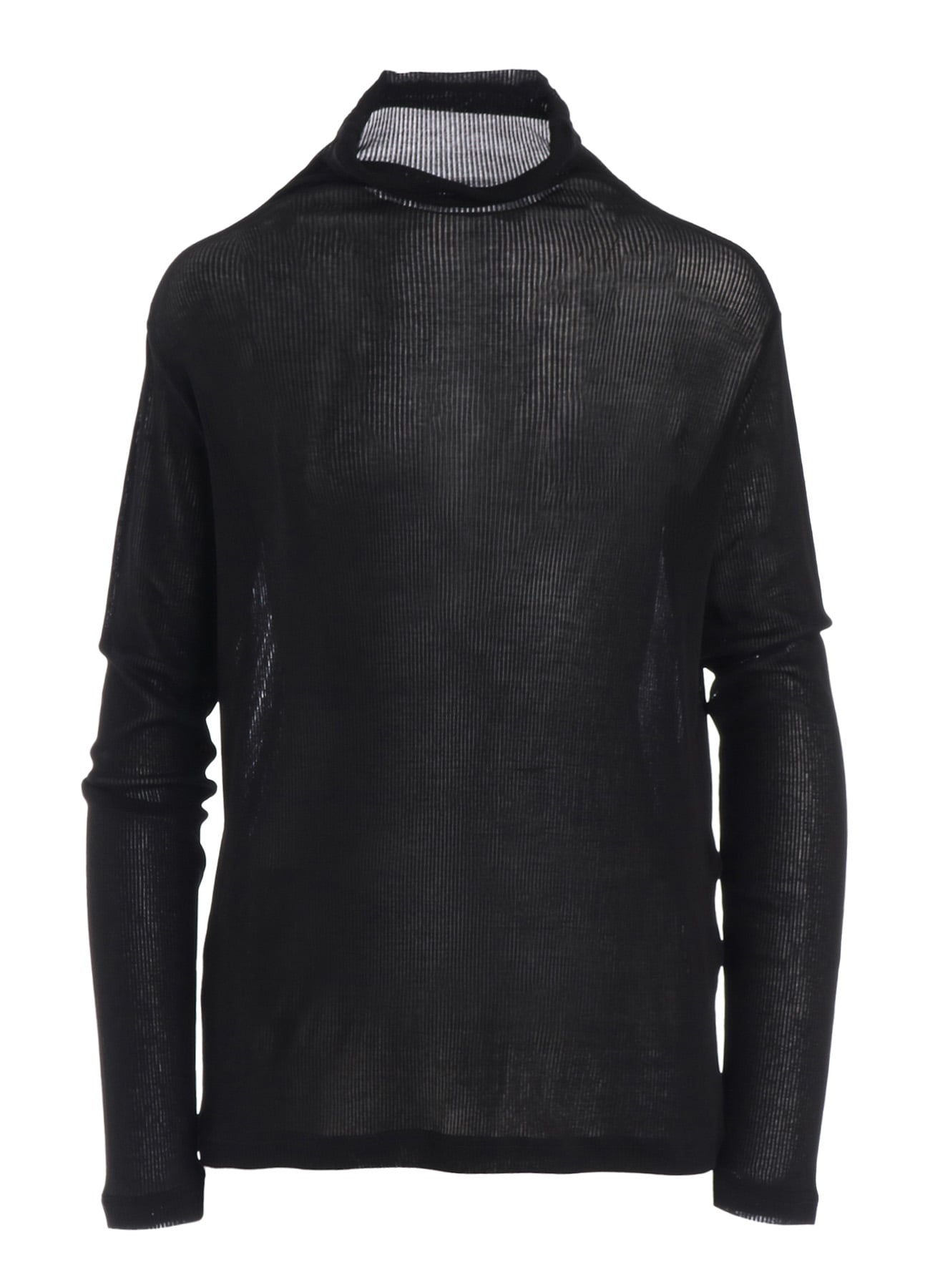 MERCERIZED RIB HIGH NECK LONG SLEEVE TEE