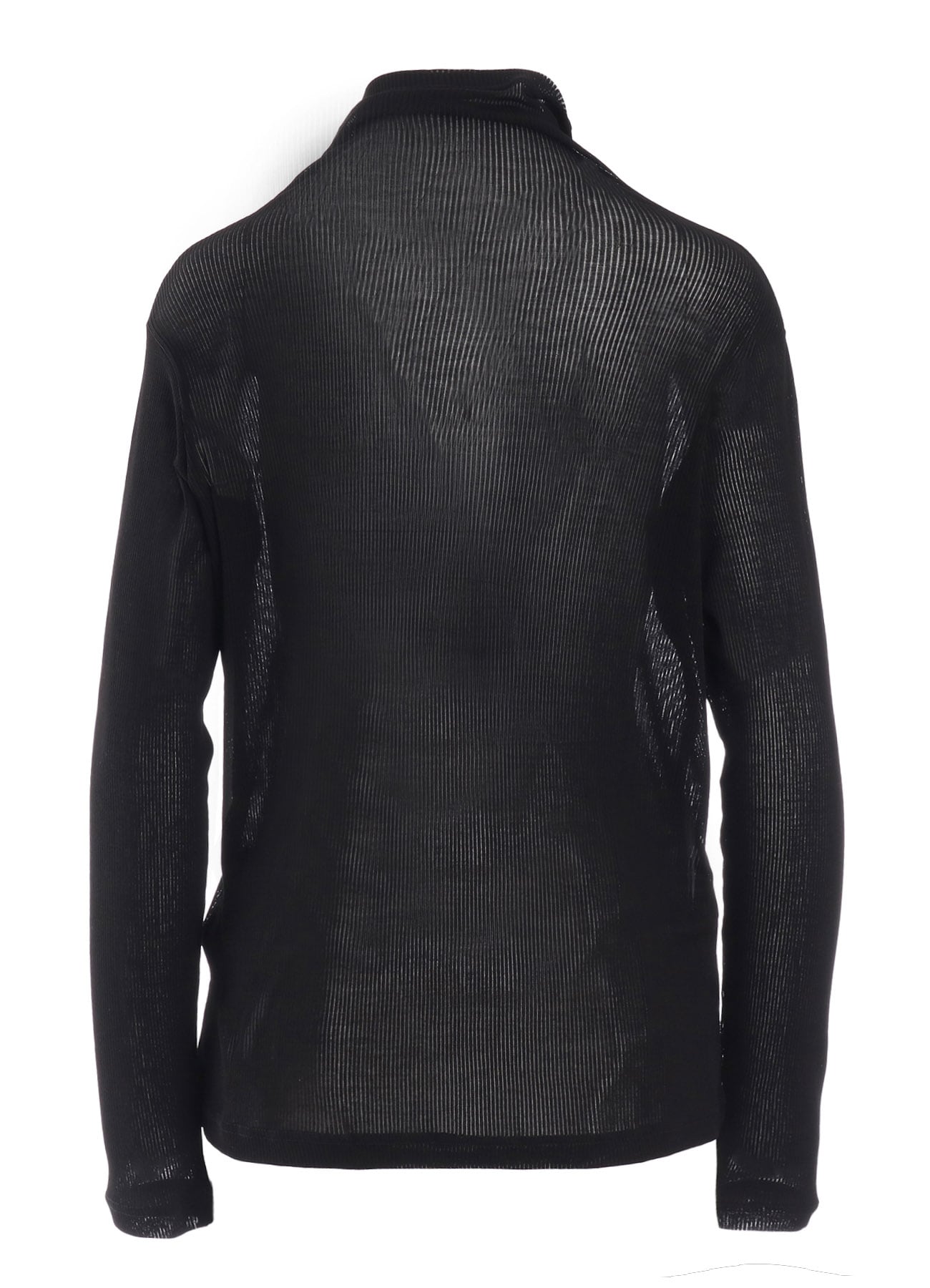 MERCERIZED RIB HIGH NECK LONG SLEEVE TEE