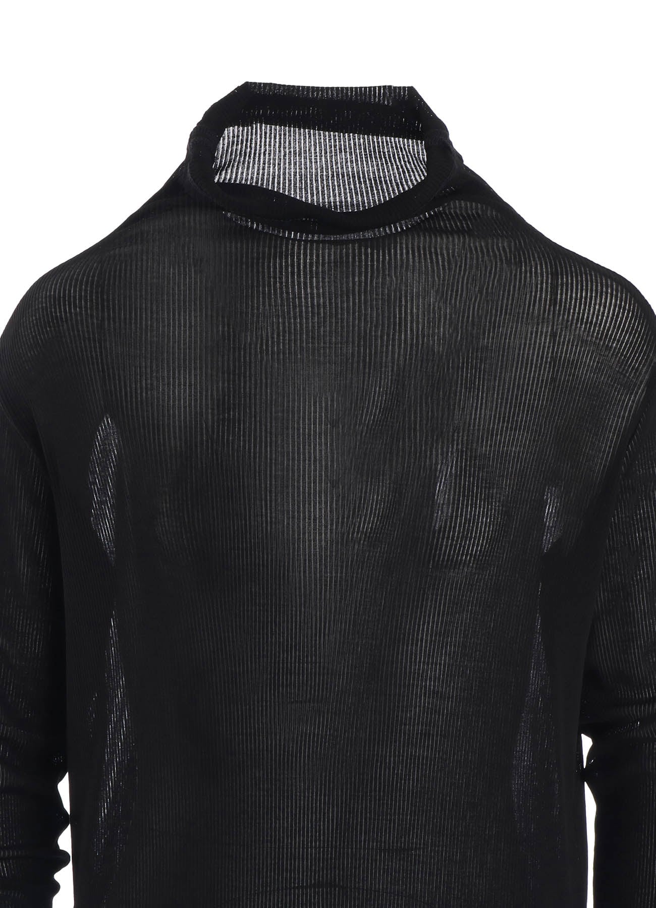 MERCERIZED RIB HIGH NECK LONG SLEEVE TEE