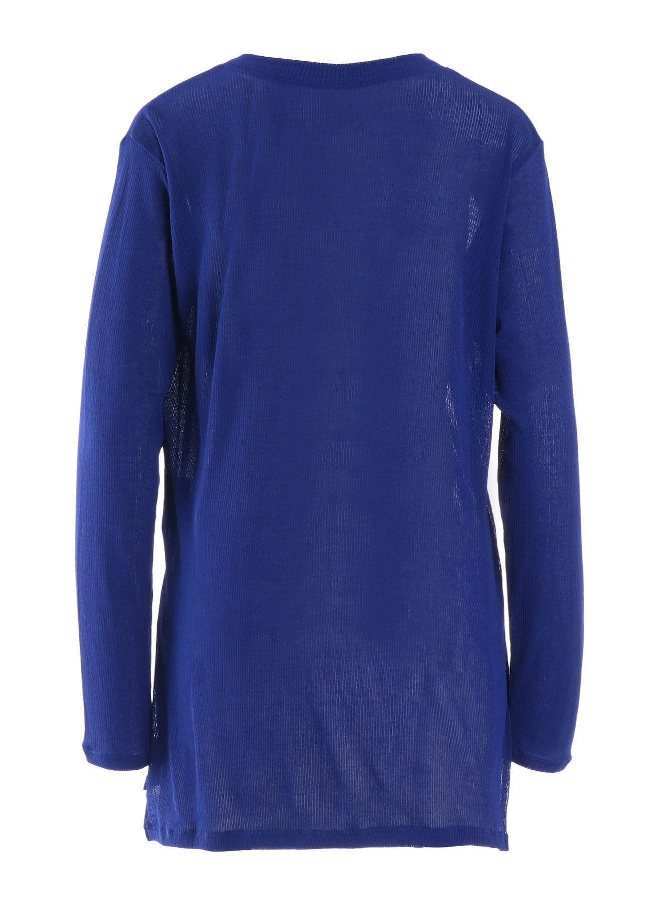 MERCERIZED RIB ASYMMETRIC COLLAR LONG CARDIGAN