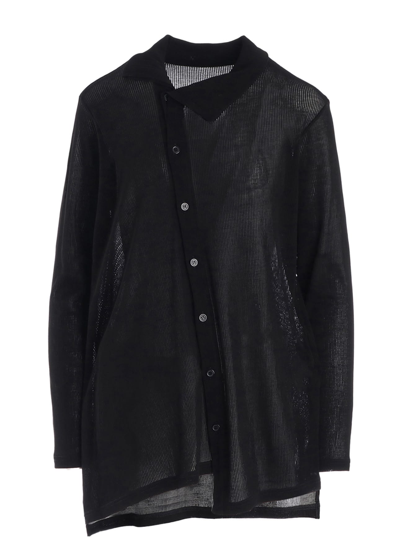 MERCERIZED RIB ASYMMETRIC CARDIGAN