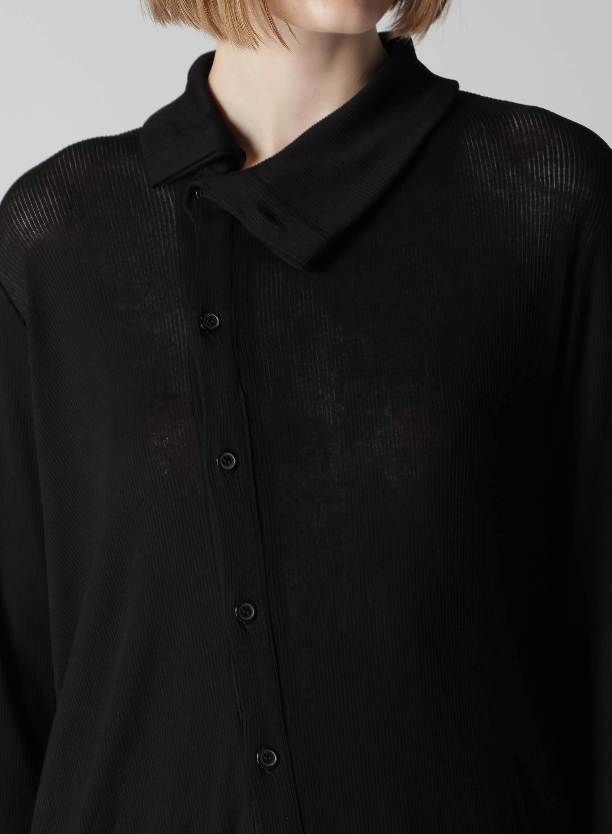 MERCERIZED RIB ASYMMETRIC CARDIGAN