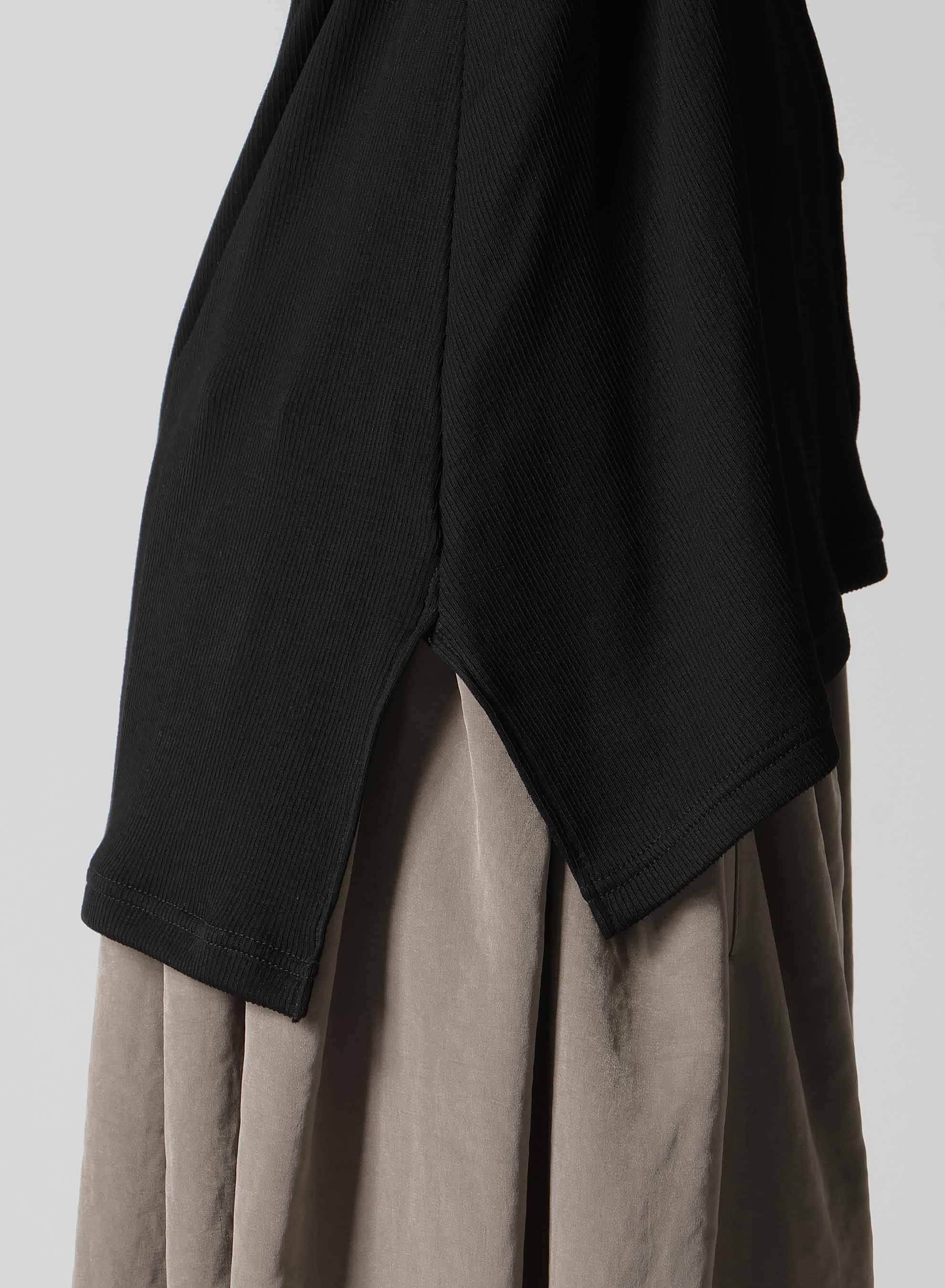 MERCERIZED RIB ASYMMETRIC CARDIGAN