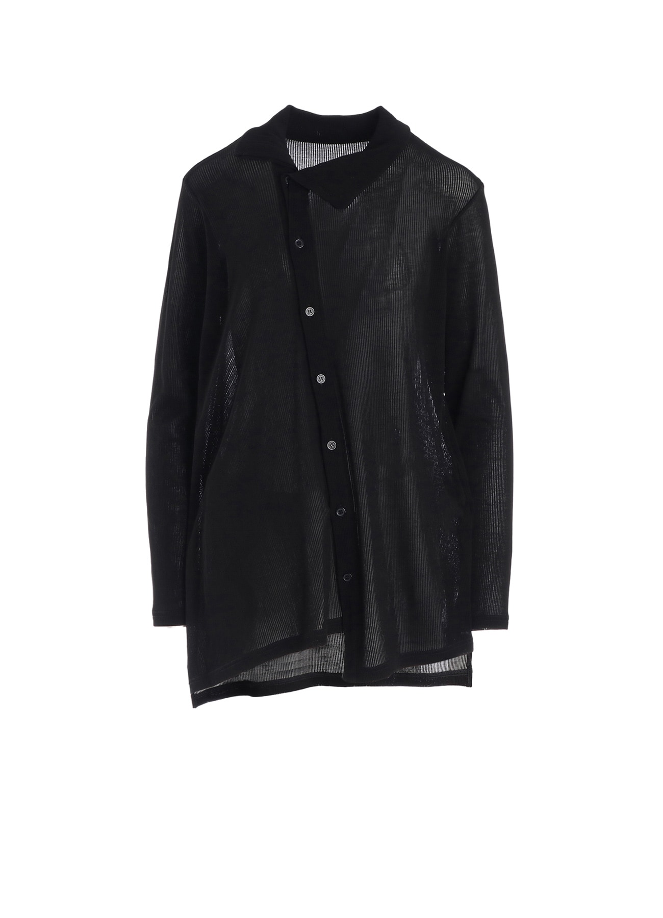 MERCERIZED RIB ASYMMETRIC CARDIGAN