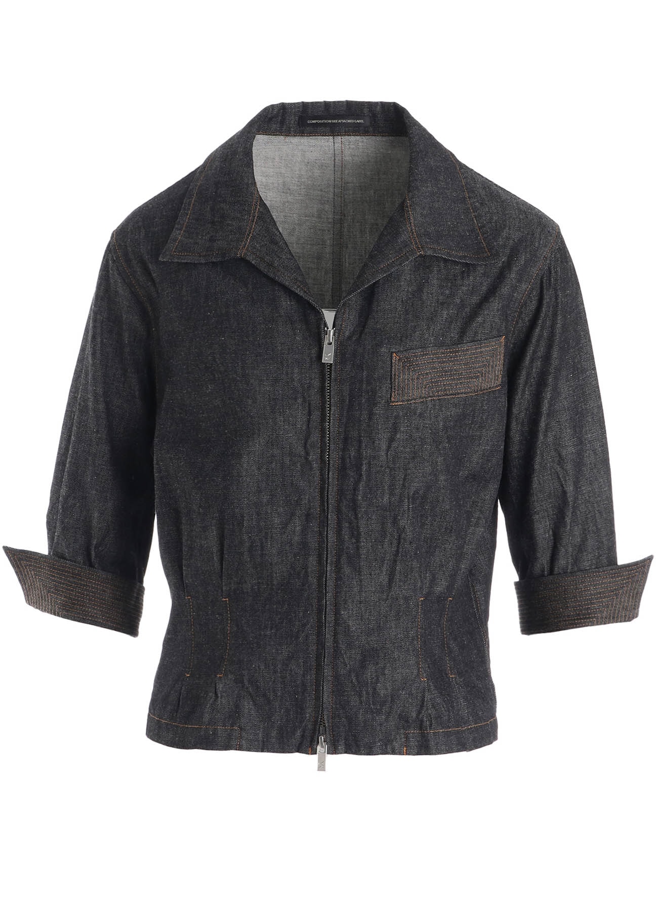 6OZ DENIM 3/4 SLEEVE BLOUSE