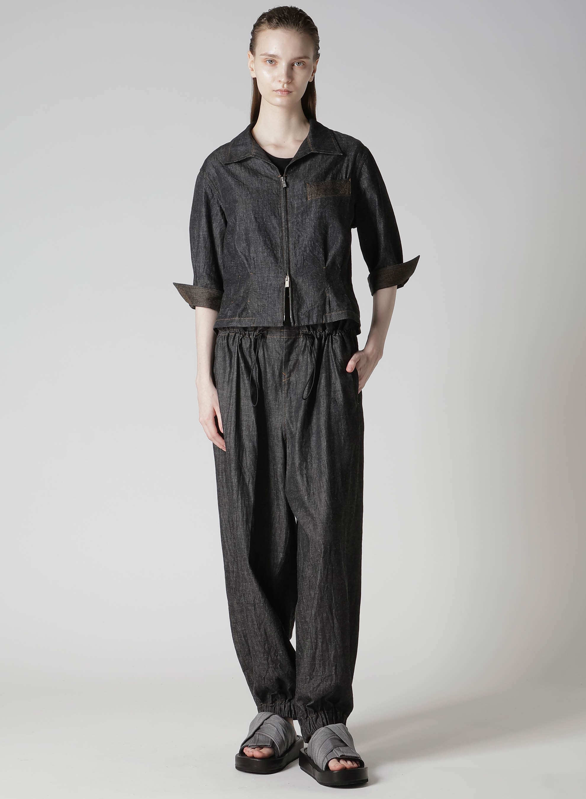 6OZ DENIM 3/4 SLEEVE BLOUSE