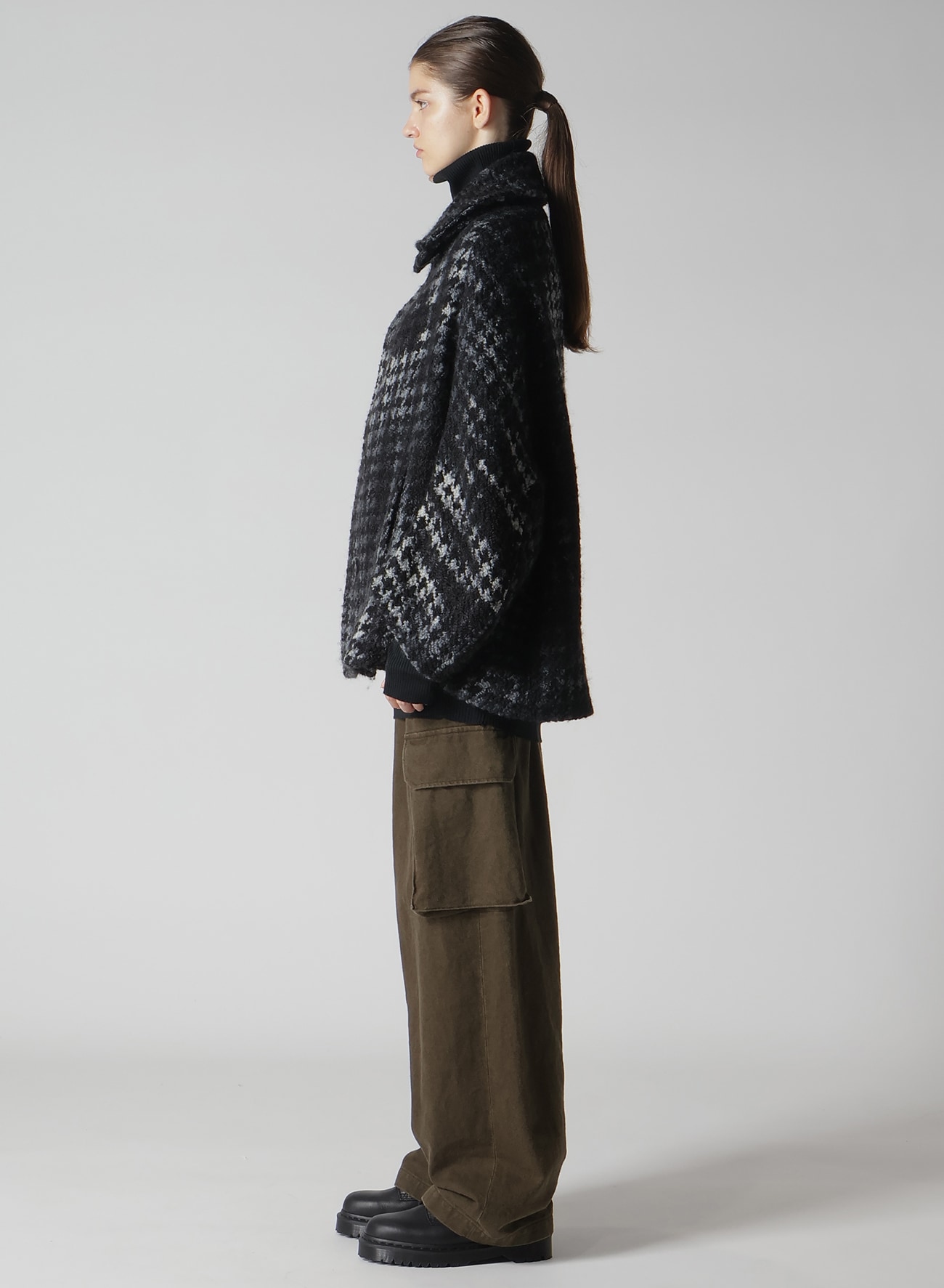 HOUNDSTOOTH TIE-DYED WOOL COAT