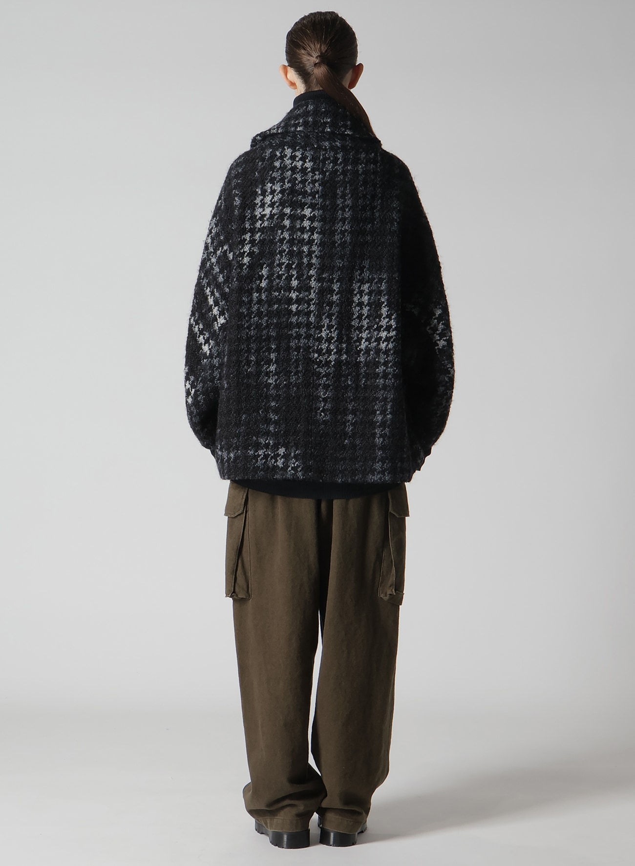 HOUNDSTOOTH TIE-DYED WOOL COAT