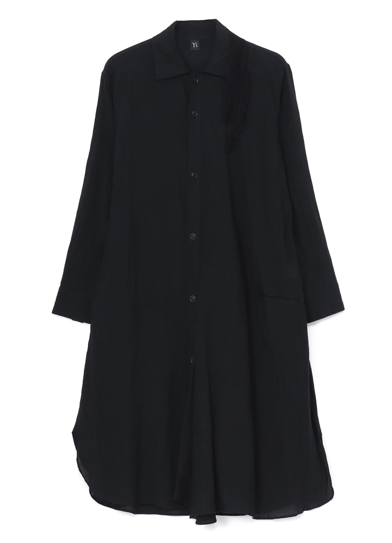 LINEN FRONT DRAPE SHIRTS DRESS