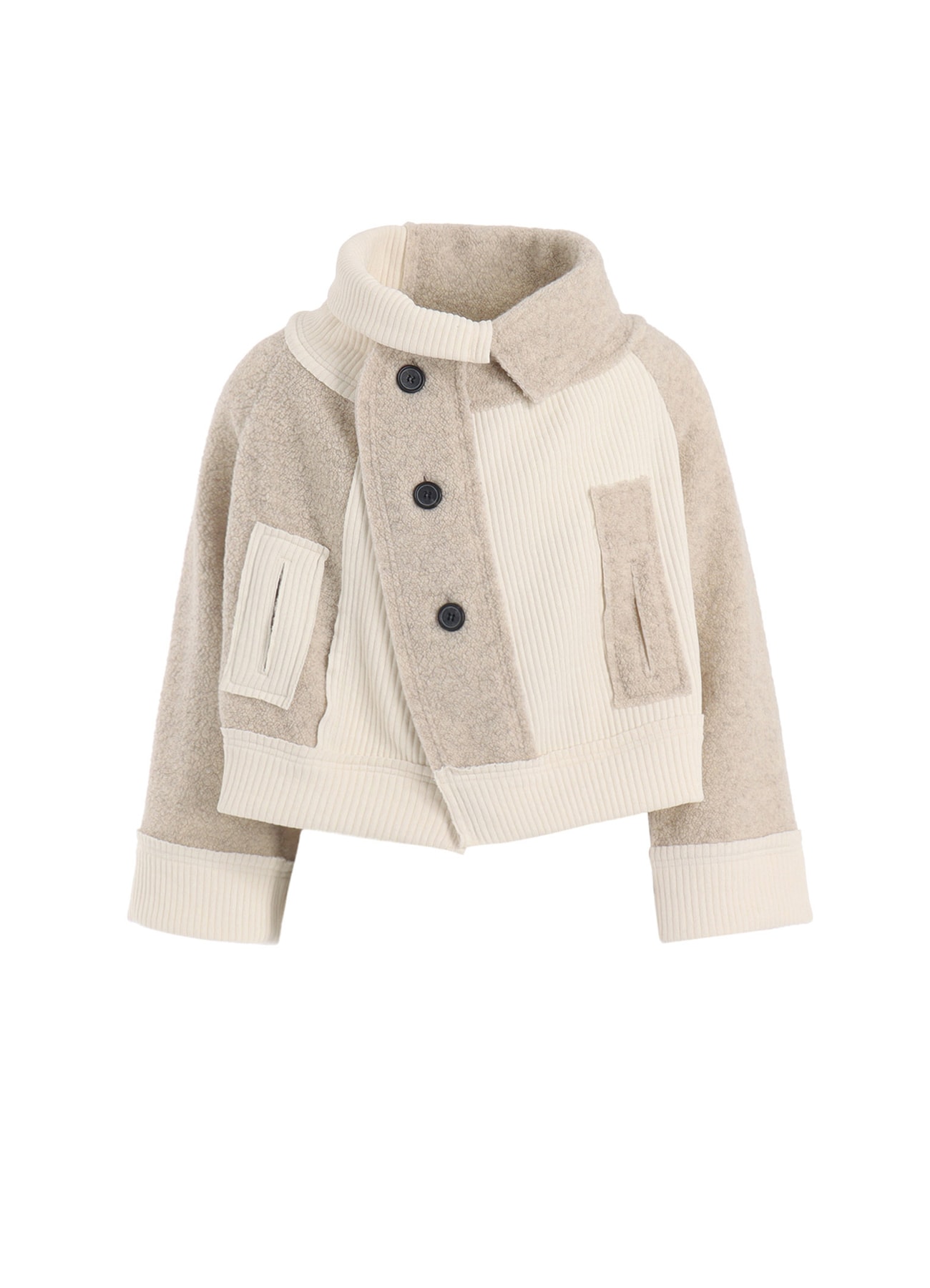 WOOL BREND PILE 3 BUTTON COAT