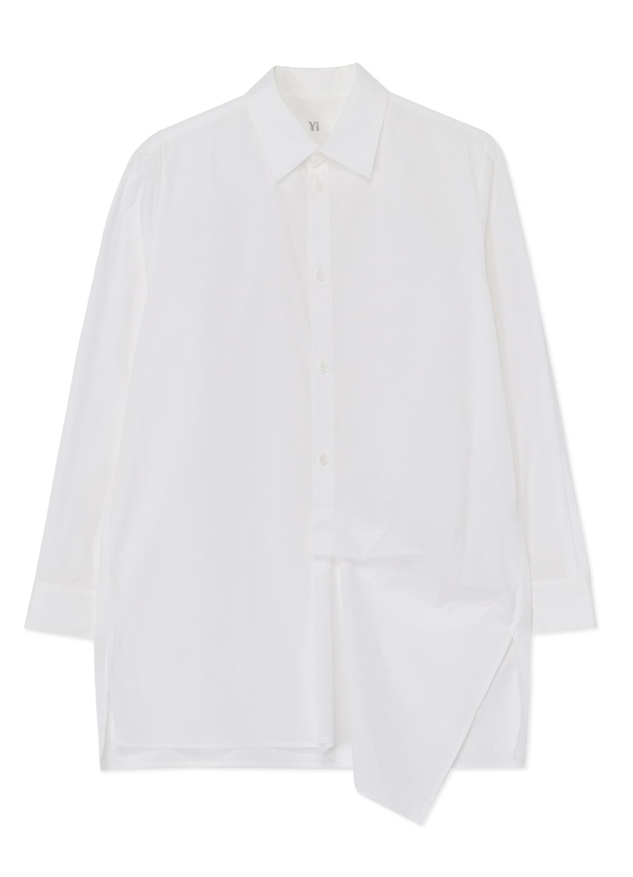 COTTON BROADCLOTH LEFT FRONT DRAPE BLOUSE