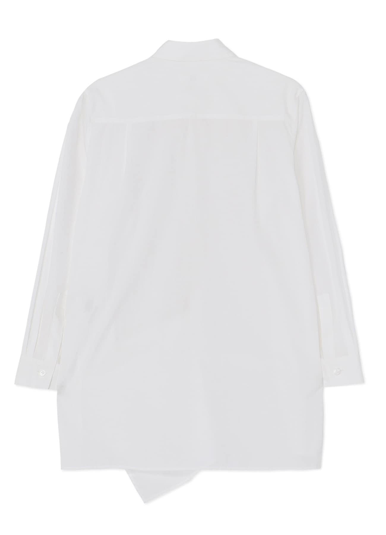 COTTON BROADCLOTH LEFT FRONT DRAPE BLOUSE