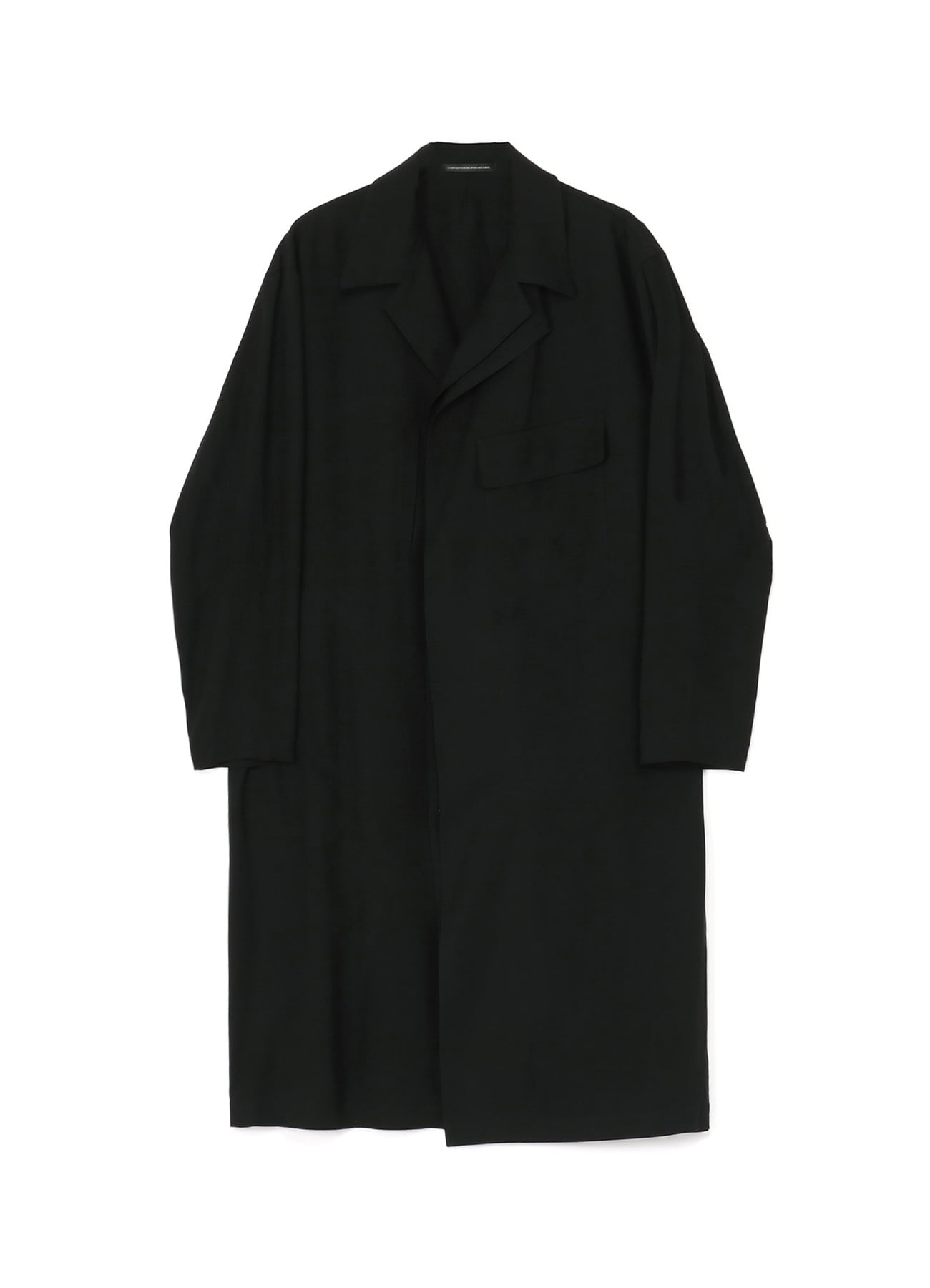 RAYON LINEN LEFT FRONT DOUBLE LAYERED COAT(XS Black): Y's｜THE 