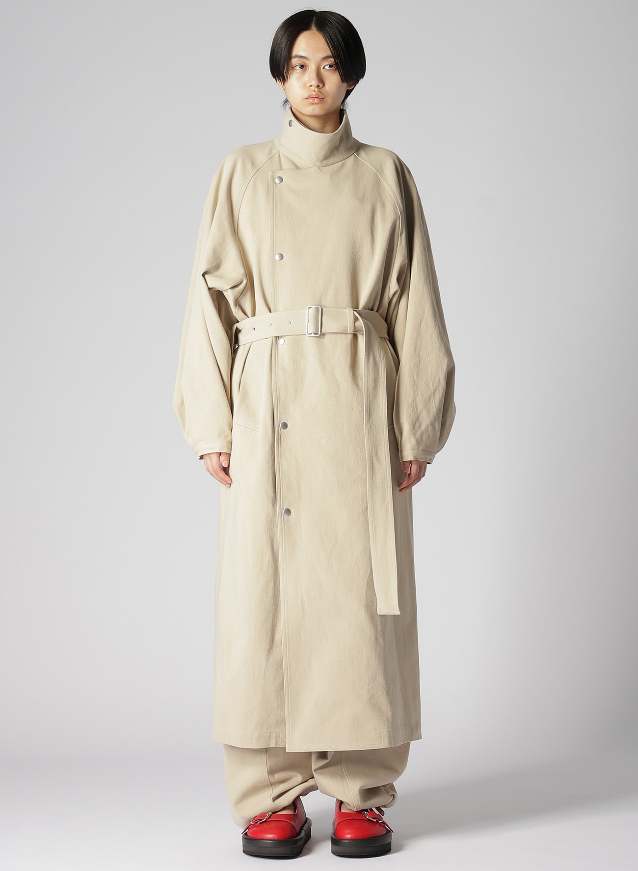 HARD TWISTED COTTON SATIN TRENCH COAT