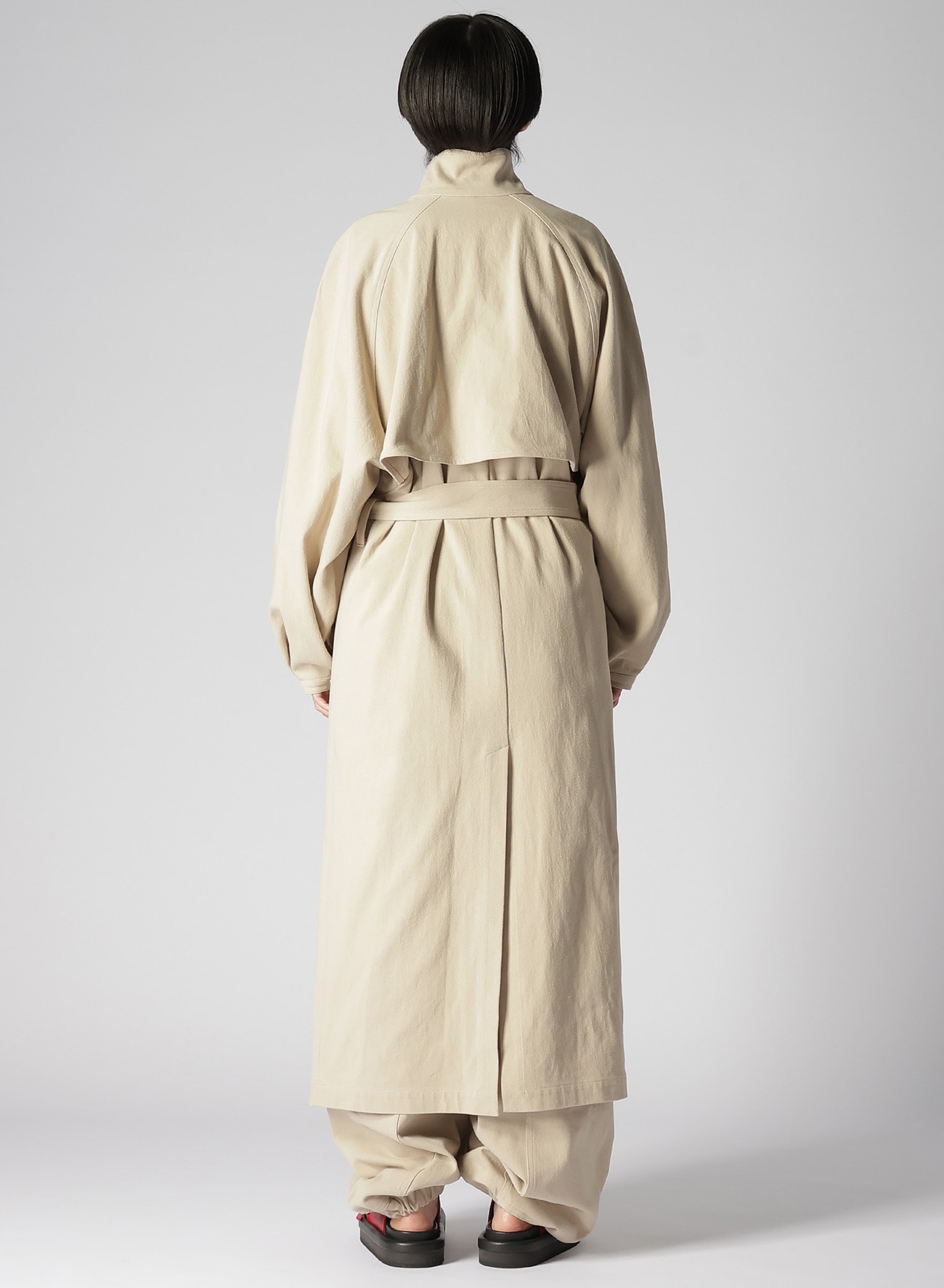 HARD TWISTED COTTON SATIN TRENCH COAT