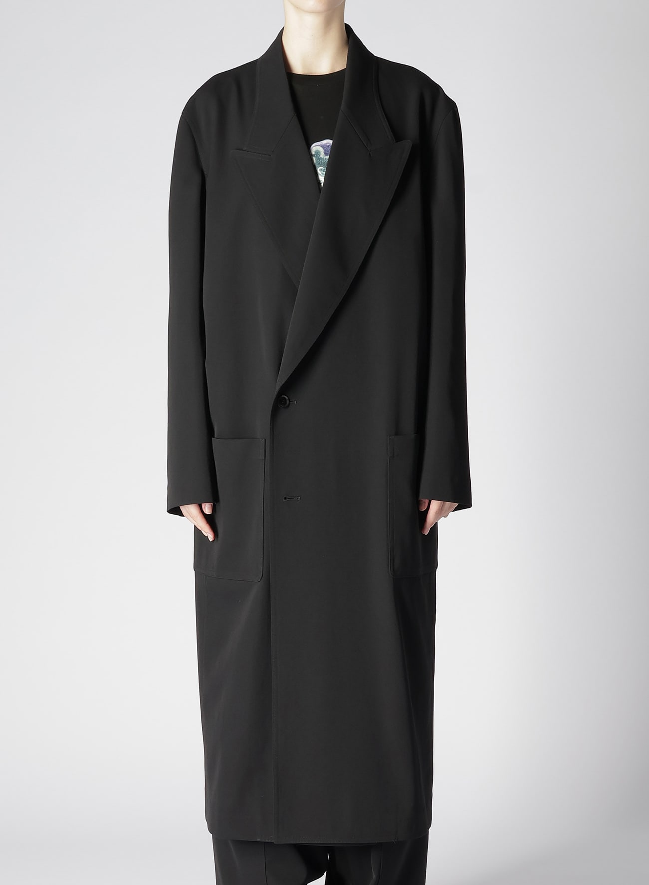 WASHER WOOL GABARDINE TAILORED COAT(S Black): Y's....｜THE SHOP ...