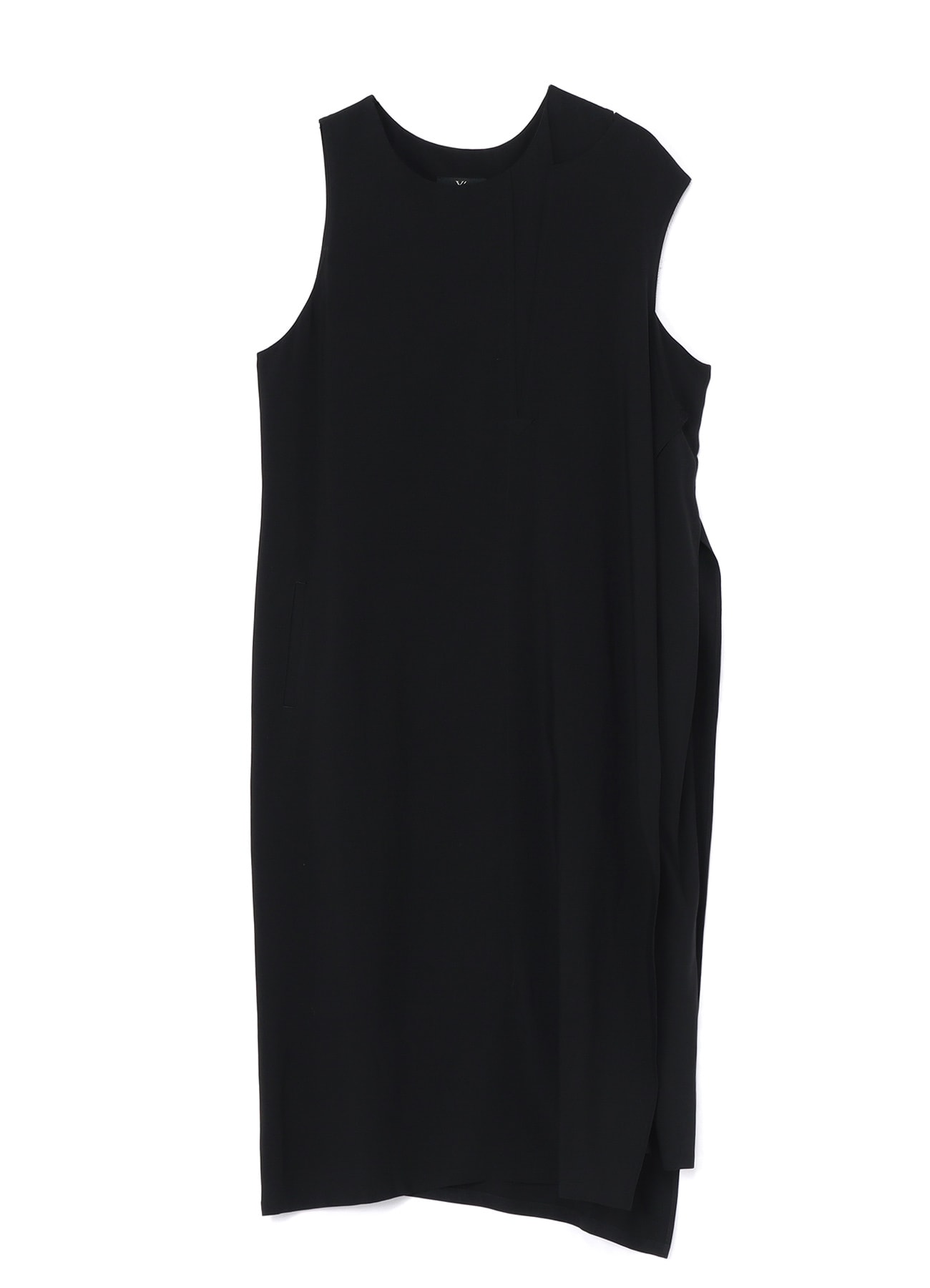 RAYON CUPRO SLEEVELESS LEFT SLITTED DRESS(XS Black): Y's｜THE SHOP 