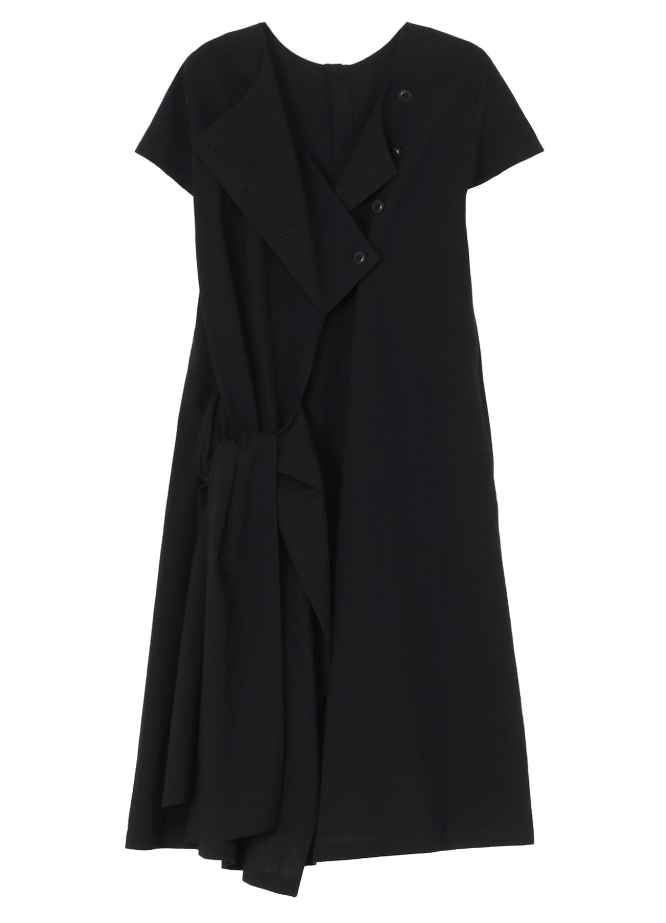 COTTON FLAX POPLIN BACK TIE DRESS