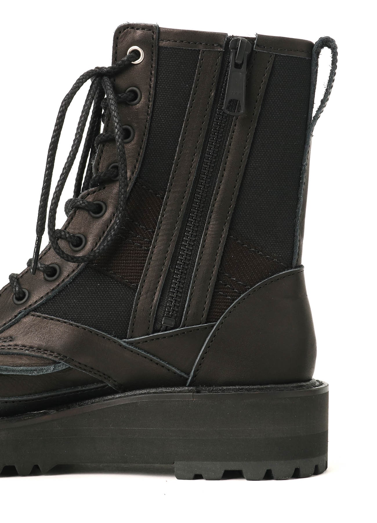 COTTON DUCK/LEATHER COMBINATION MILITARY BOOTS