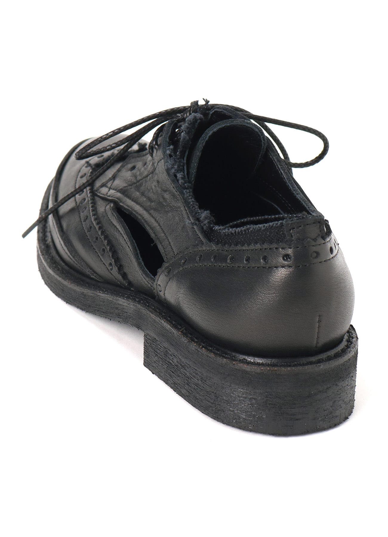 CANVAS/LEATHER COMBINATION WING CHIP SHOES(22.5 Black): Y's｜THE 