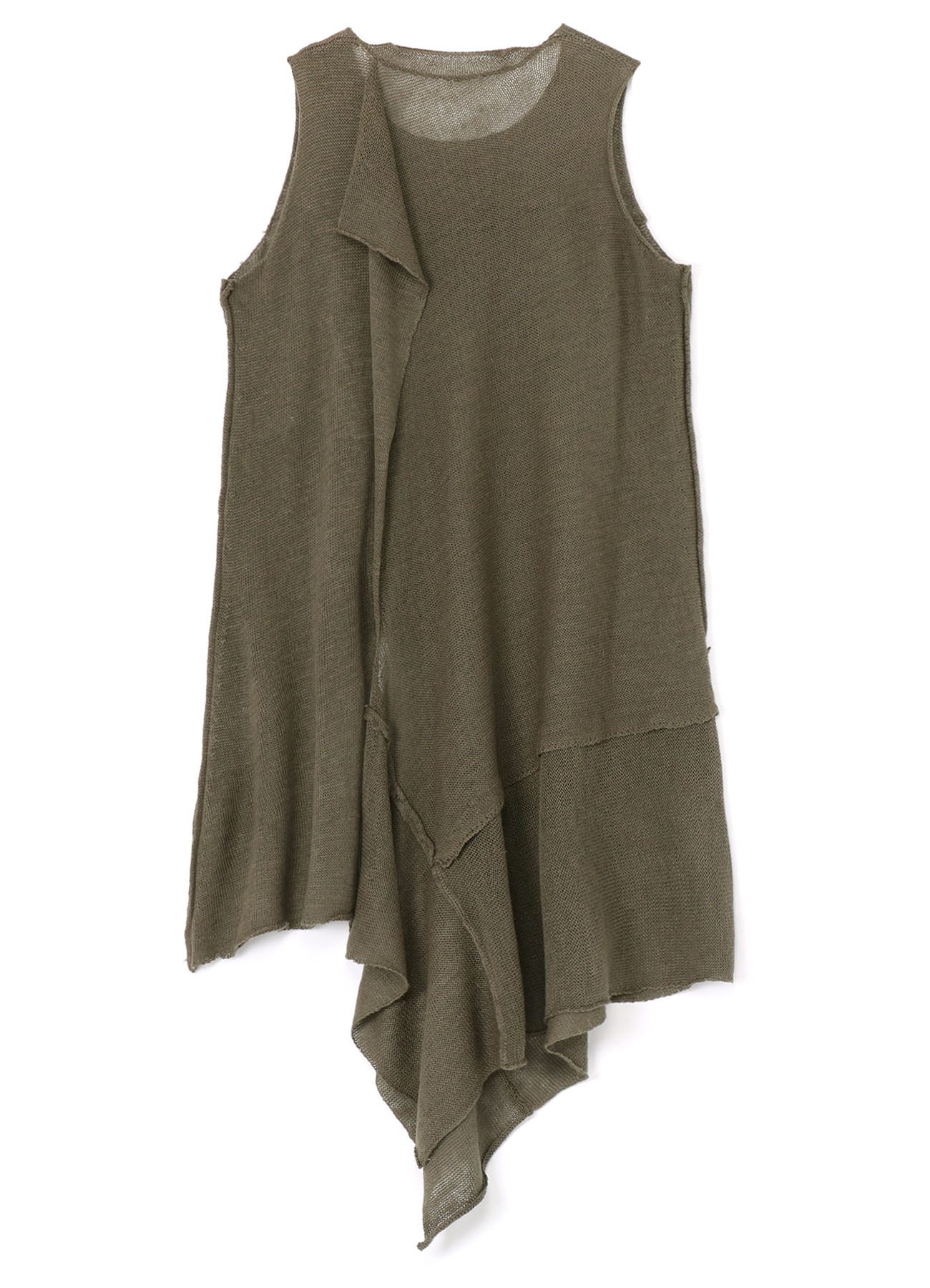 SLEEVELESS FLAP PANEL FLARE KNIT PULLOVER
