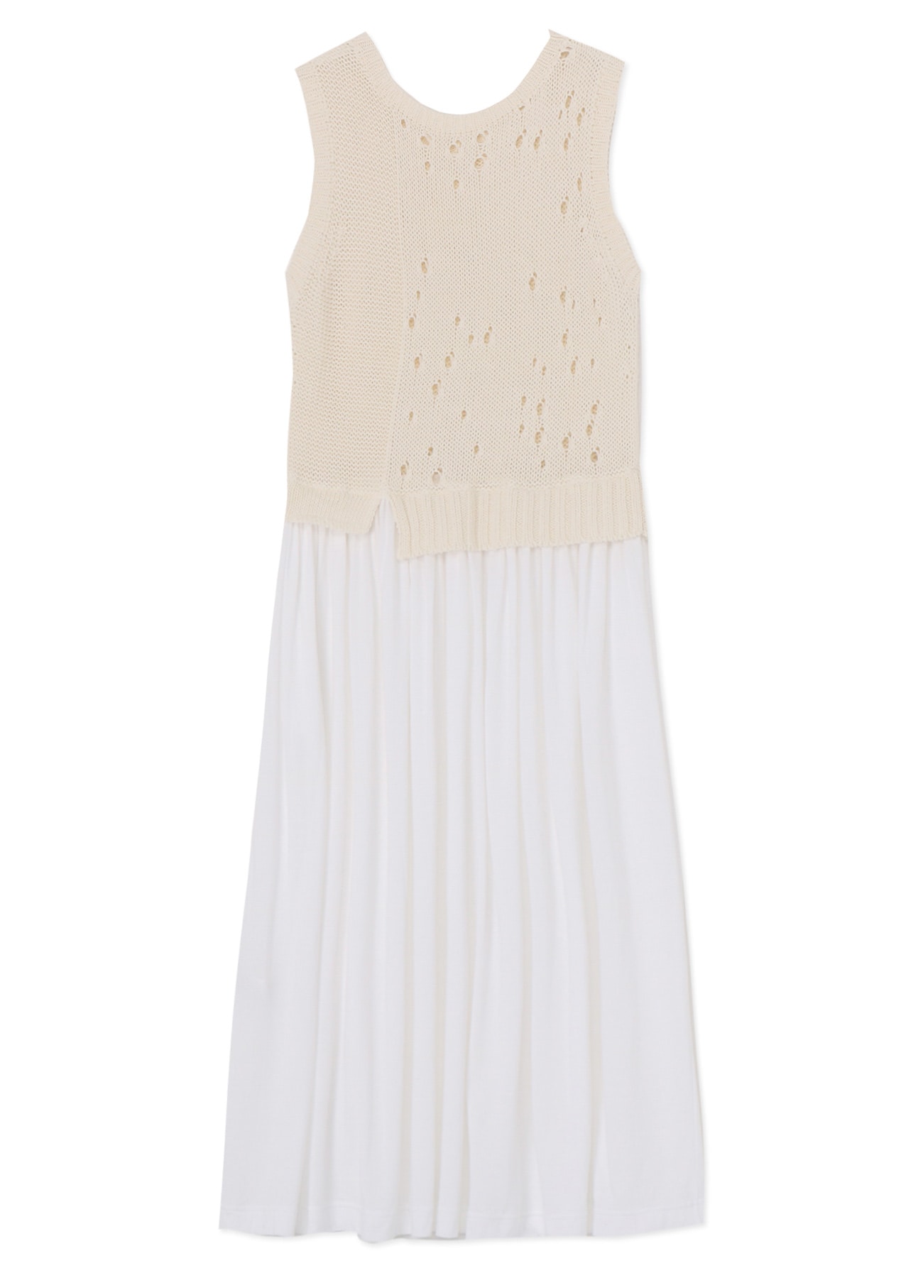 SLEEVELESS DRESS WITH OPENWORKED KNIT