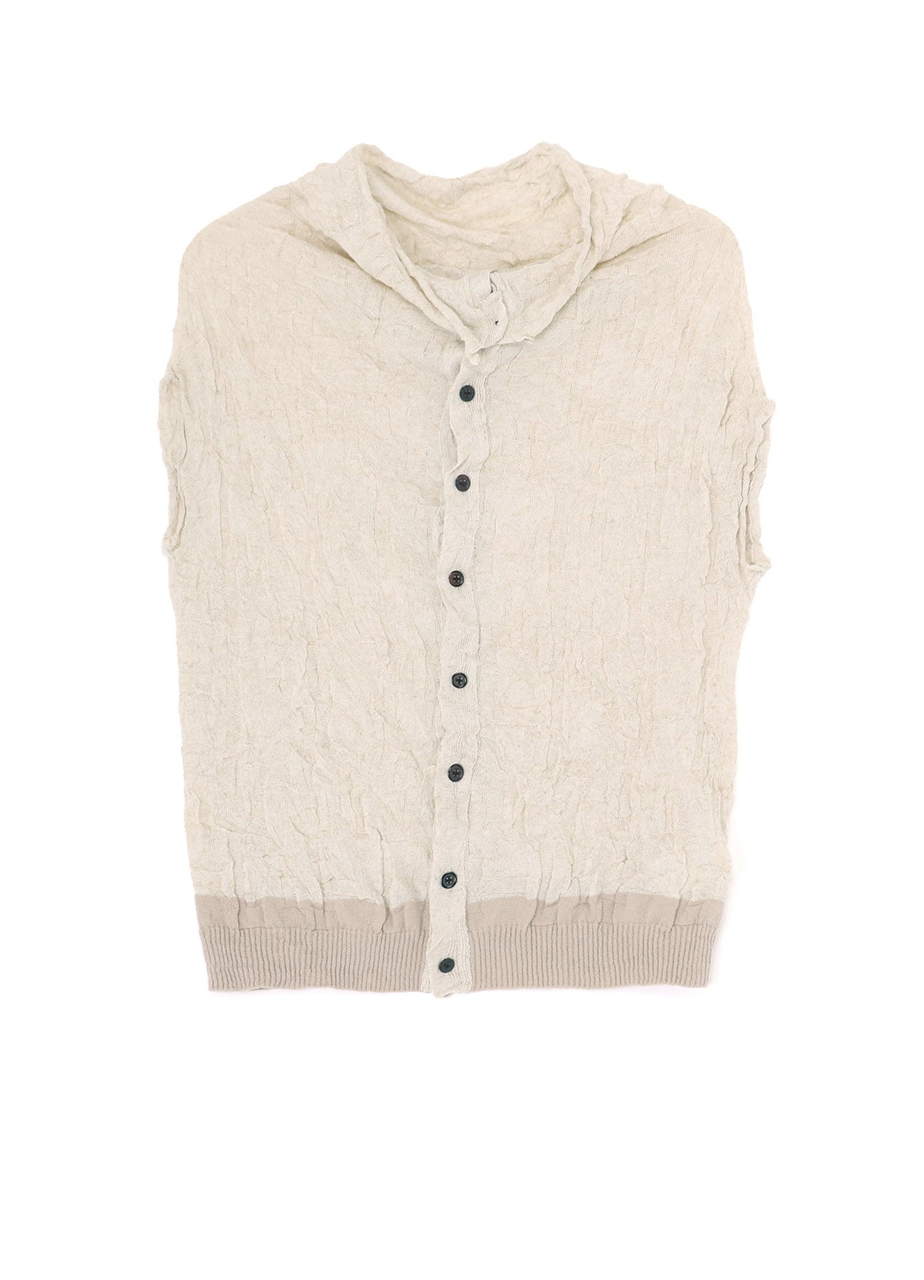 12G1P LINKS LOOSE NECK SLEEVELESS CARDIGAN(S Beige): Y's｜THE SHOP 