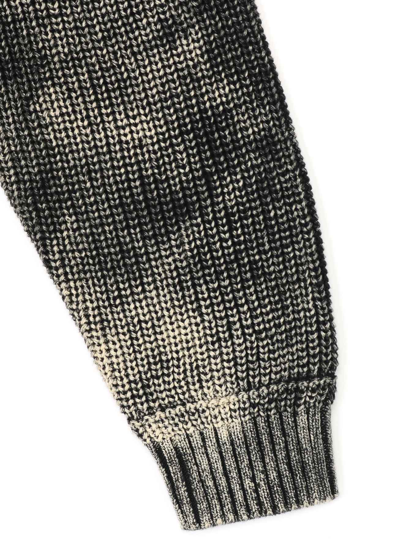 DISCHARGE PRINTING LONG SLEEVE OVERSIZED KNIT PULLOVER