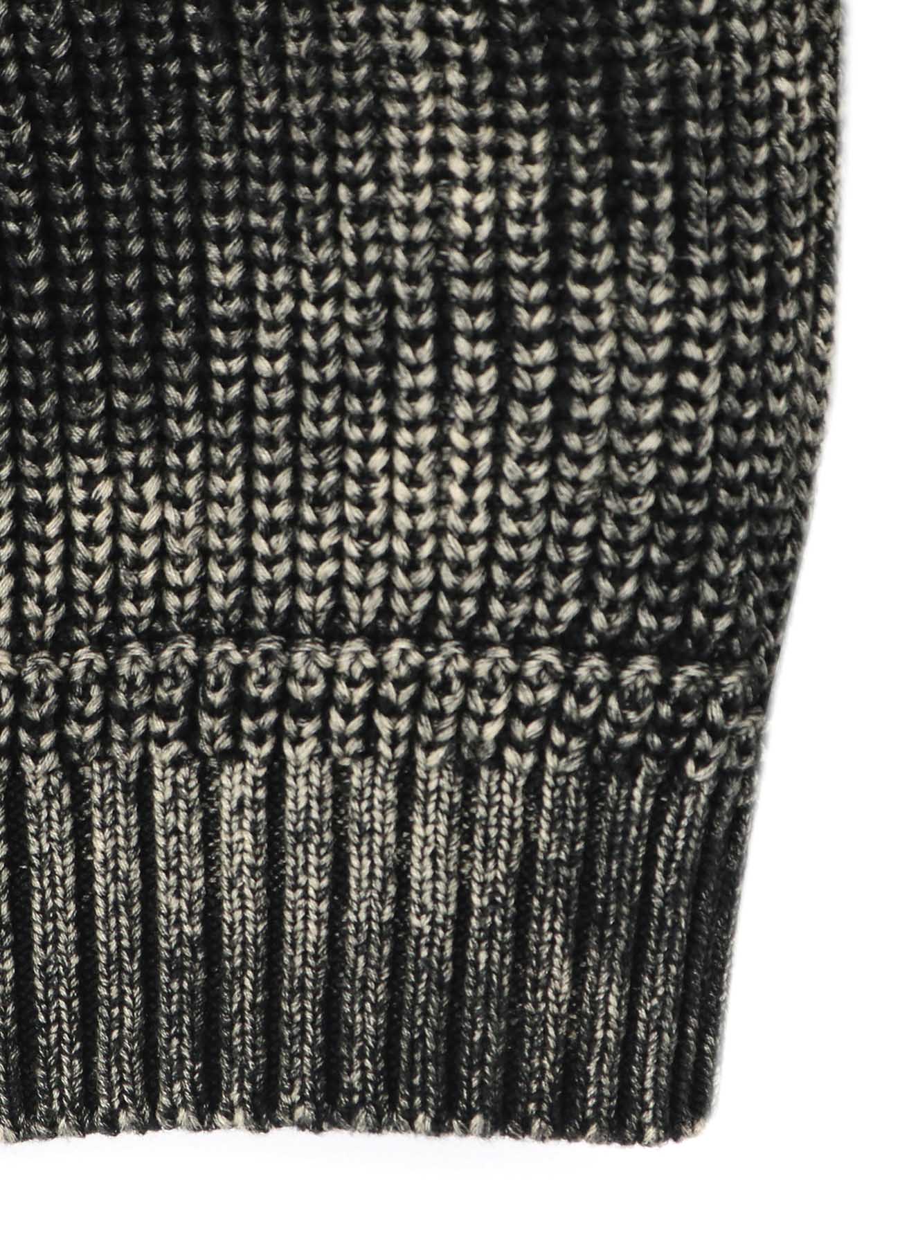 DISCHARGE PRINTING LONG SLEEVE OVERSIZED KNIT PULLOVER