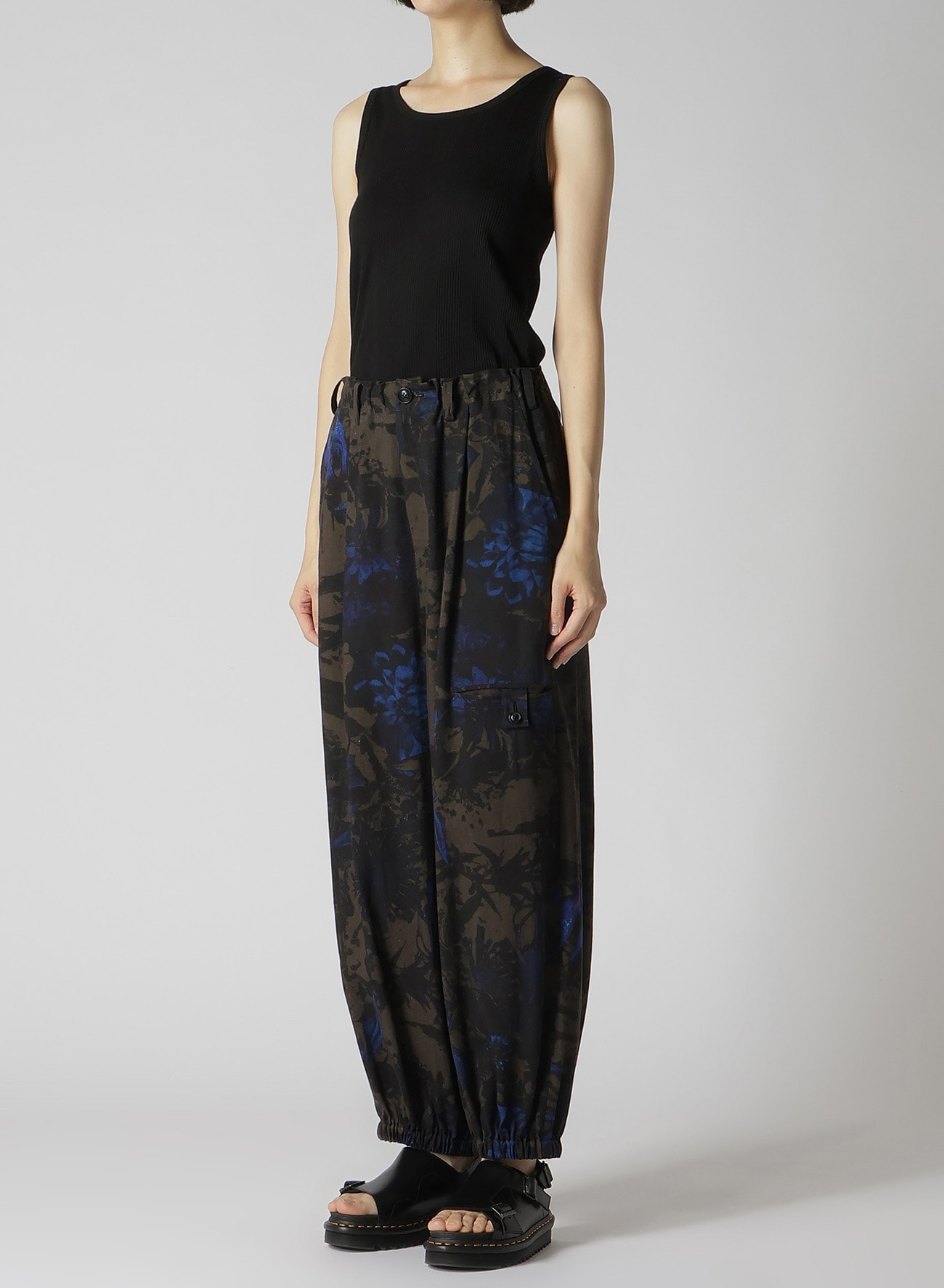WITHERING FLOWER ELASTIC BAND HEM PANTS(XS Blue): Y's｜THE SHOP 