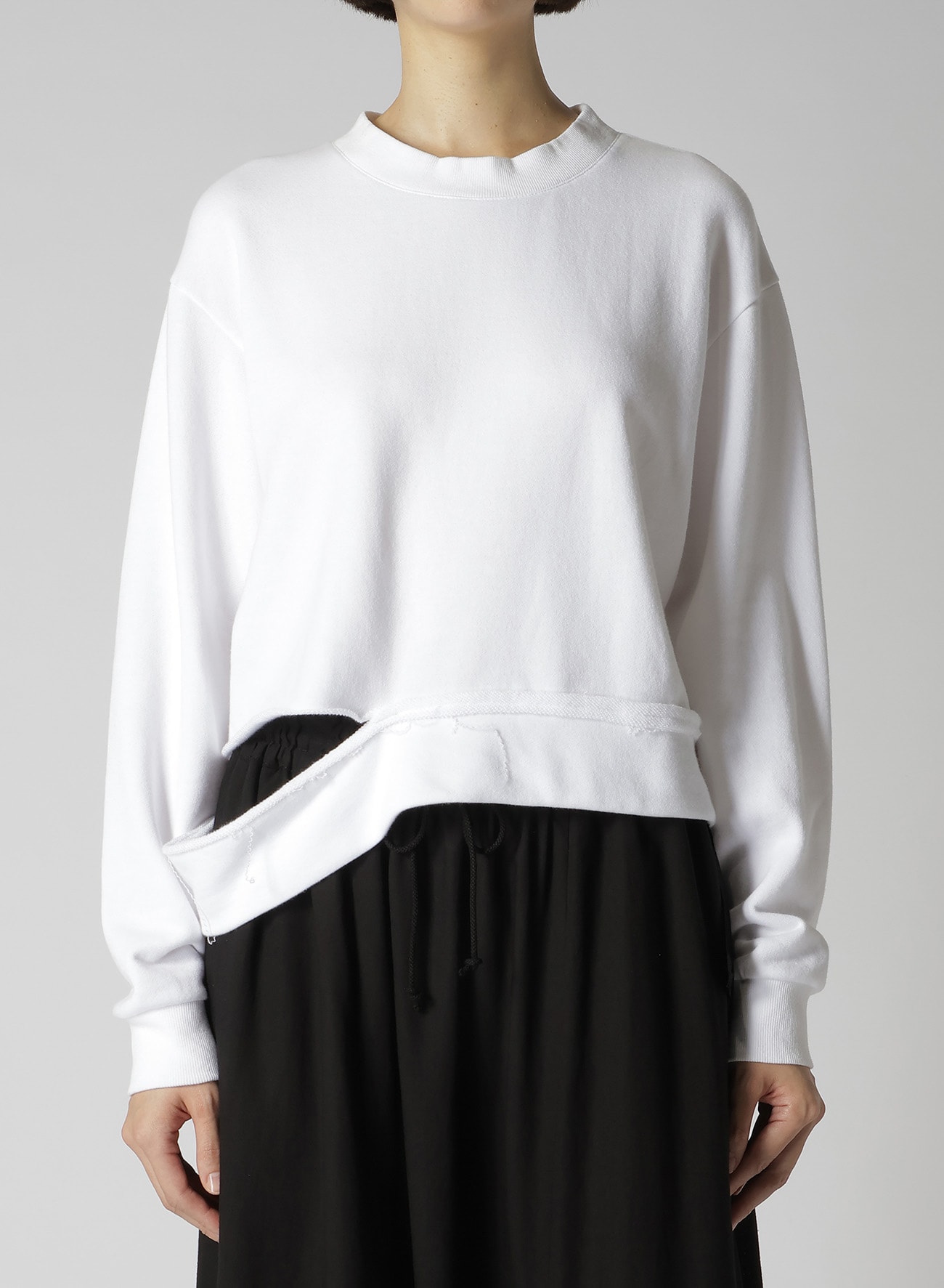 SOFT FRENCH TERRY CROPPED SWEATSHIRT(S Off White): Y's｜THE SHOP 