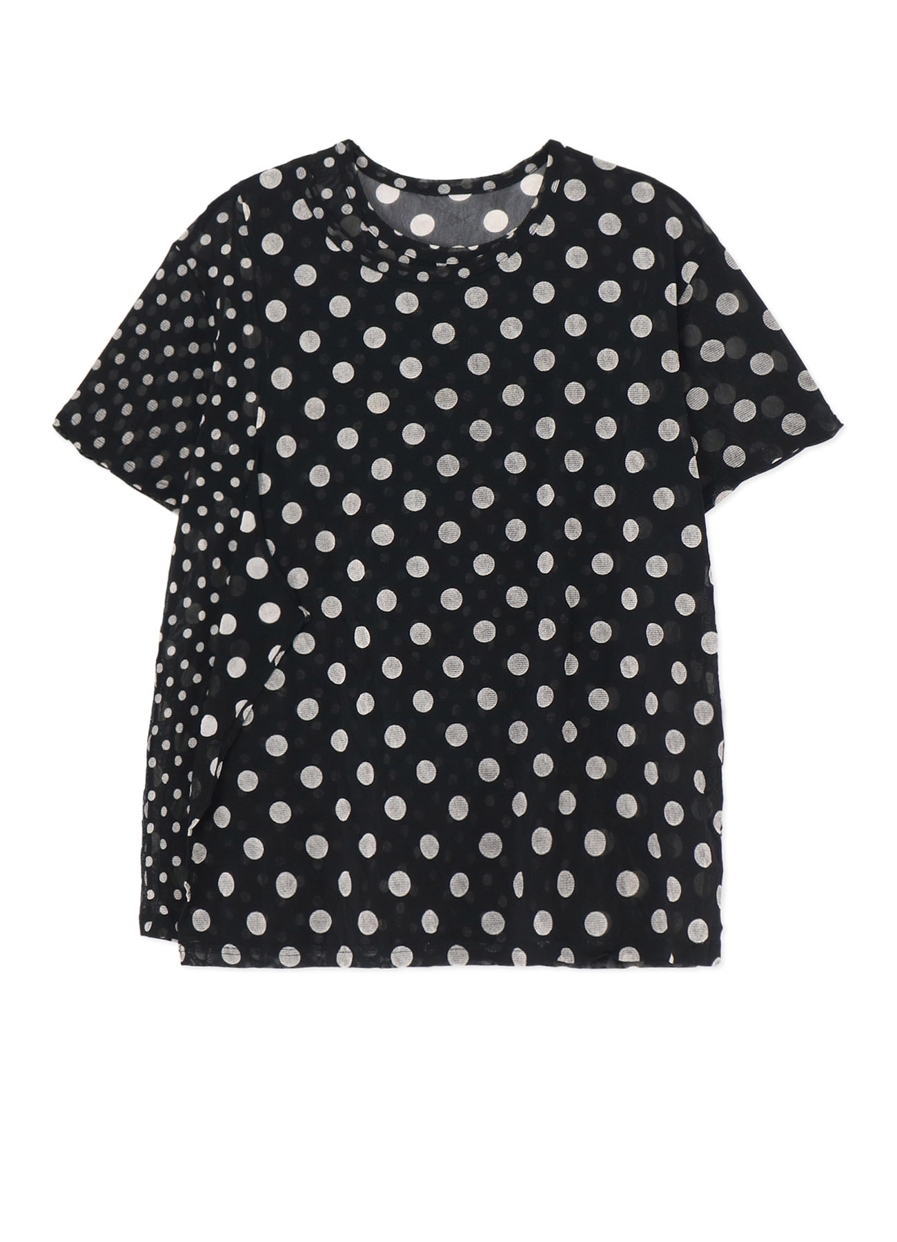 POLYESTER TULLE POLKA DOT HALF SLEEVE T(S Black): Y's｜THE SHOP 