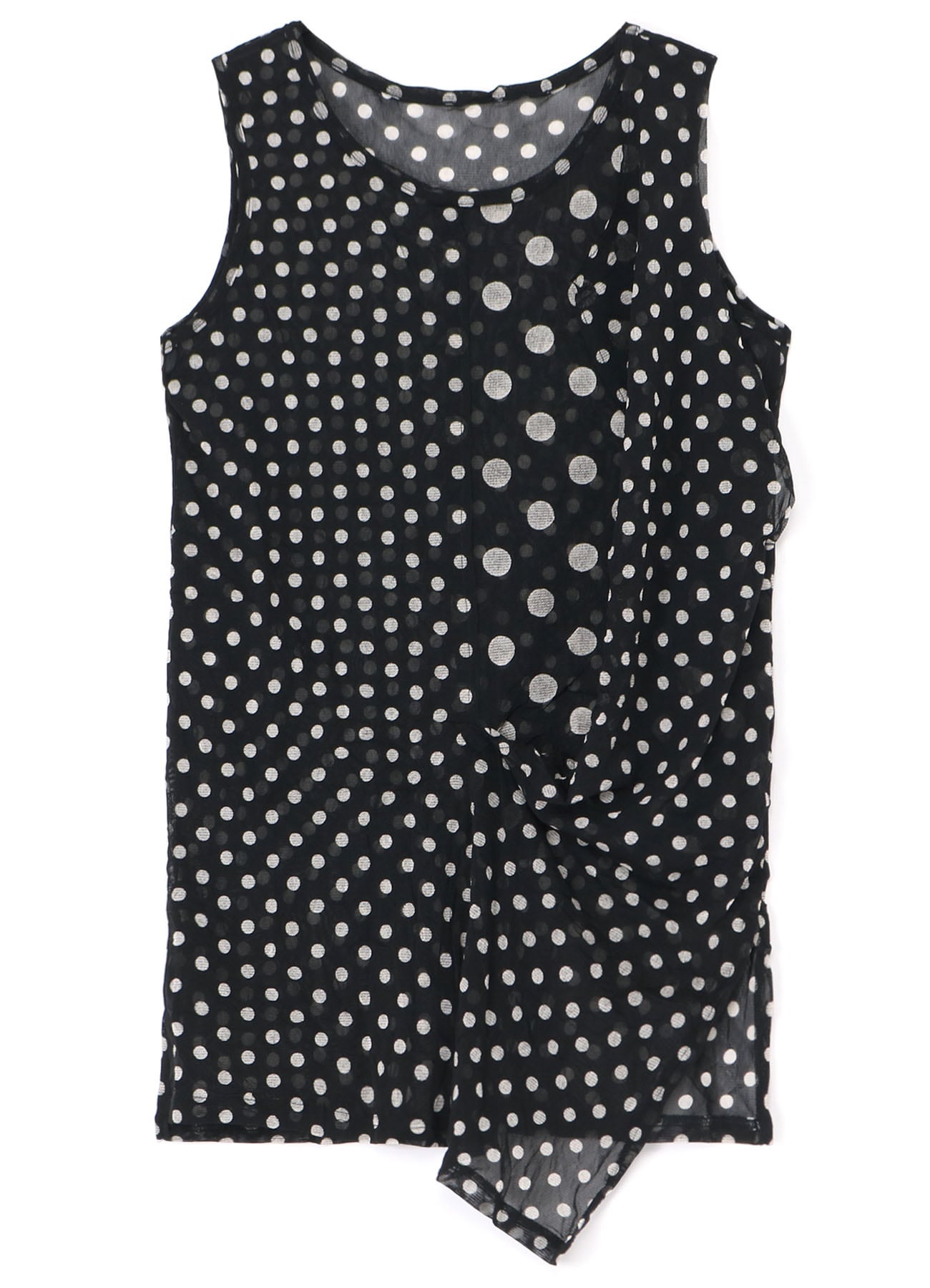 POLYESTER TULLE POLKA DOT SLEEVELESS T(S Black): Y's｜THE SHOP 