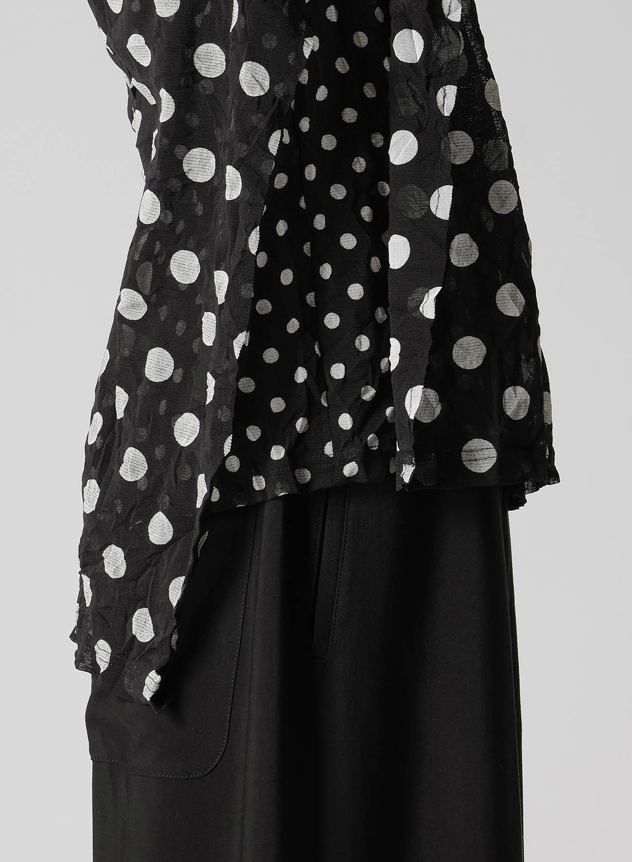 POLYESTER TULLE POLKA DOT LONG SLEEVE T(S Black): Y's｜THE SHOP 